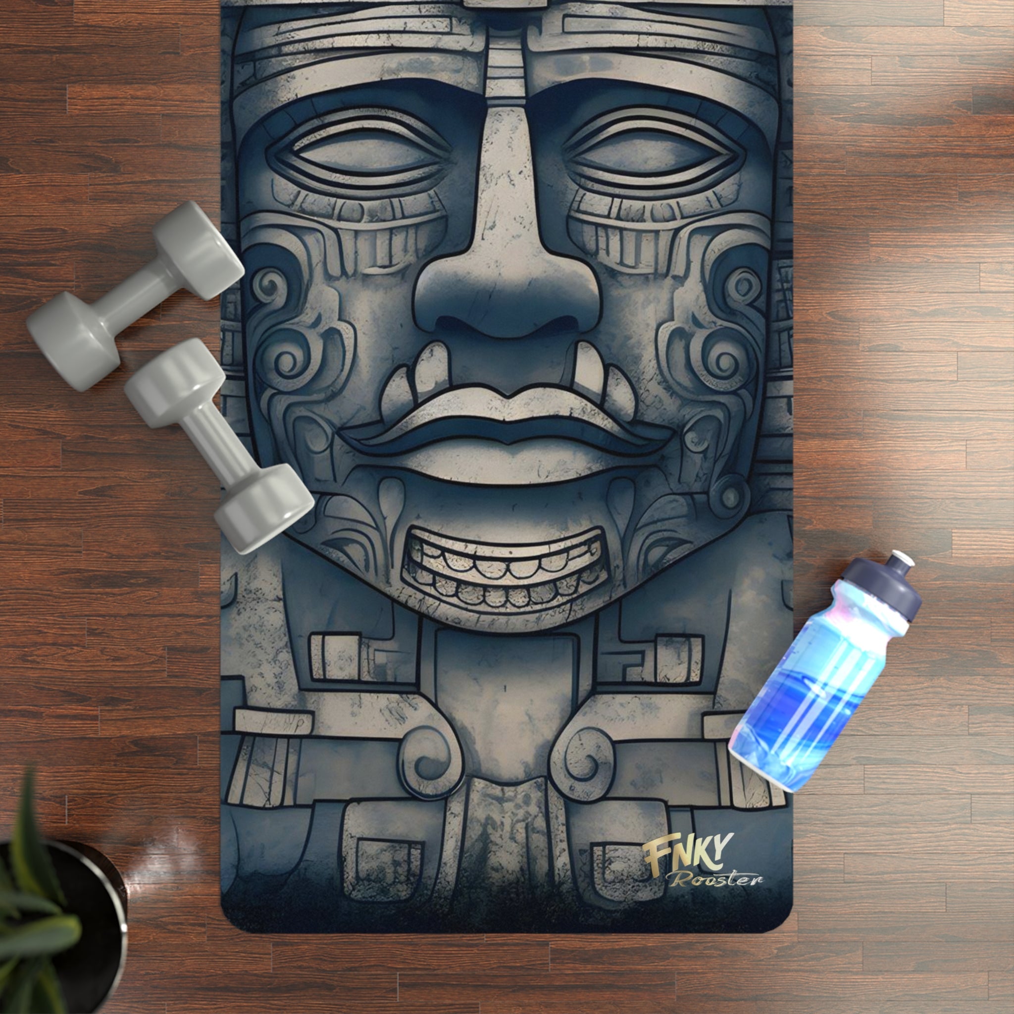 Ancient Mayan Design Yoga Mat Perfect for Vinyasa, Ashtanga, Pilates & Home Workouts - FNKY ROOSTER DESIGNS