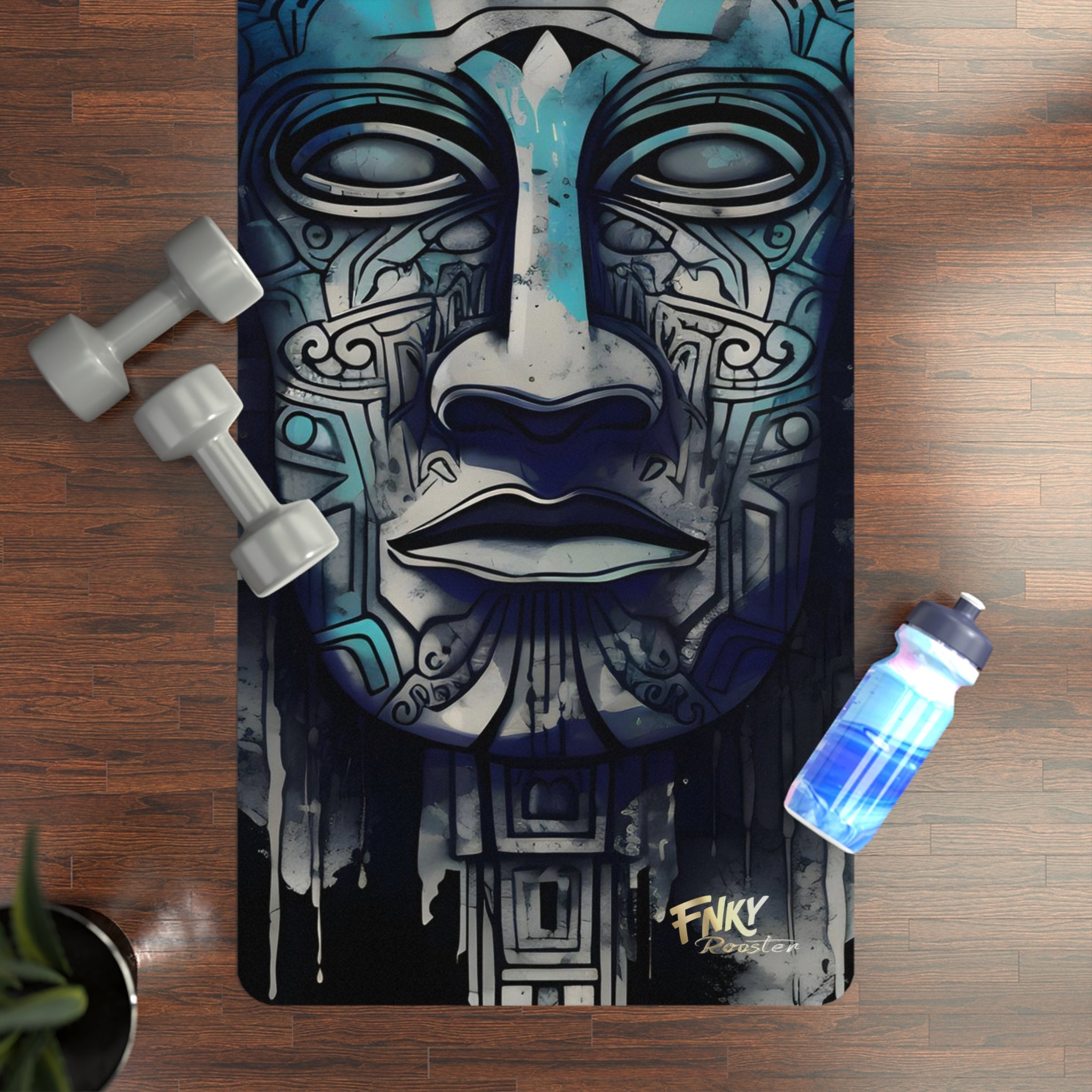 Ancient Mayan Design Yoga Mat Perfect for Vinyasa, Ashtanga, Pilates & Home Workouts - FNKY ROOSTER DESIGNS
