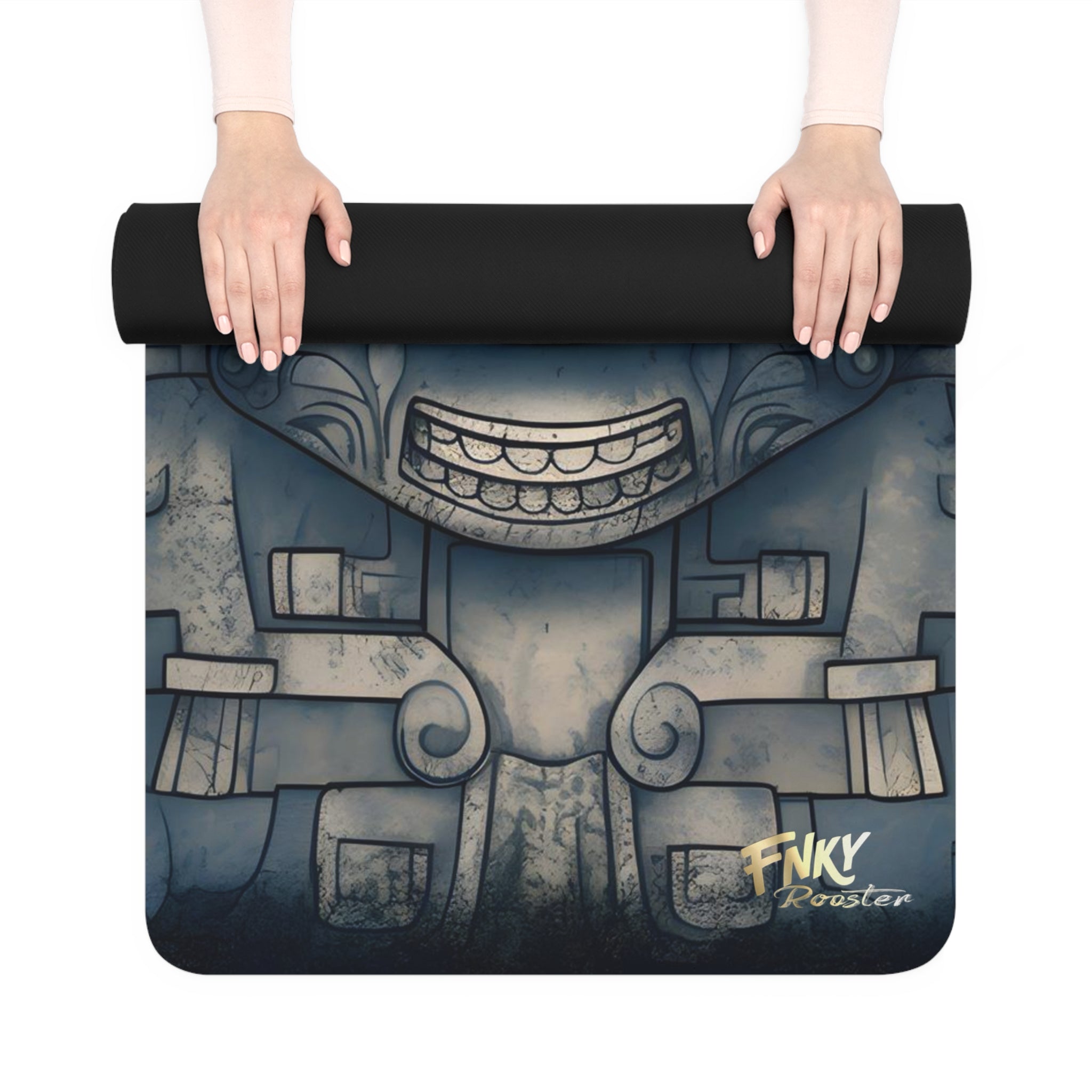 Ancient Mayan Design Yoga Mat Perfect for Vinyasa, Ashtanga, Pilates & Home Workouts - FNKY ROOSTER DESIGNS