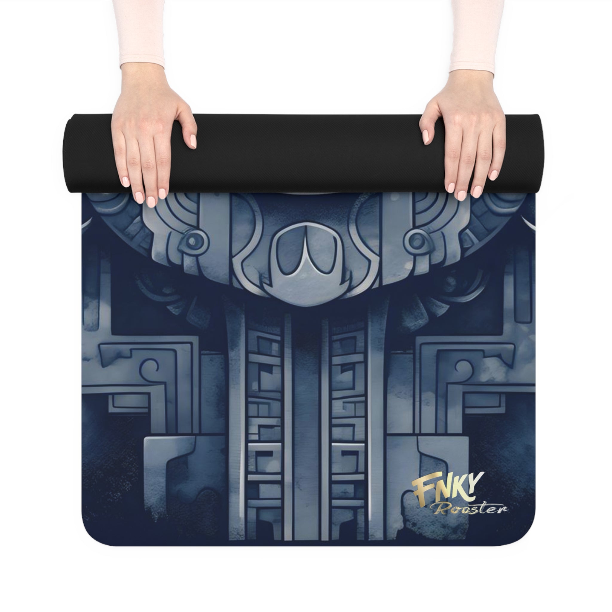 Ancient Mayan Design Yoga Mat Perfect for Vinyasa, Ashtanga, Pilates & Home Workouts - FNKY ROOSTER DESIGNS