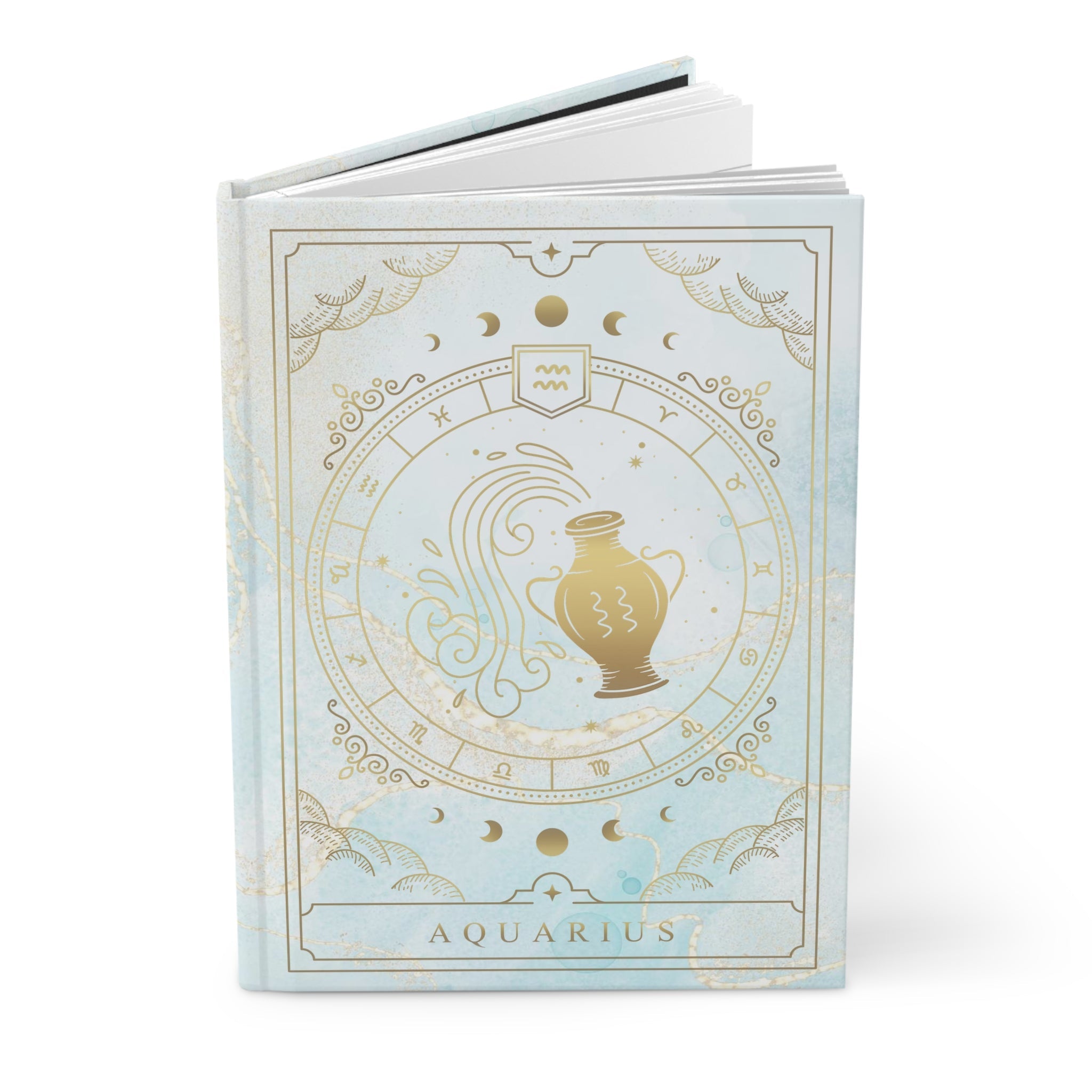 Aquarius Horoscope Zodiac Matte Hardcover Journal – Rule Lined Pages for the Visionary Aquarian - FNKY ROOSTER DESIGNS