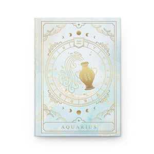 Aquarius Horoscope Zodiac Matte Hardcover Journal – Rule Lined Pages for the Visionary Aquarian - FNKY ROOSTER DESIGNS