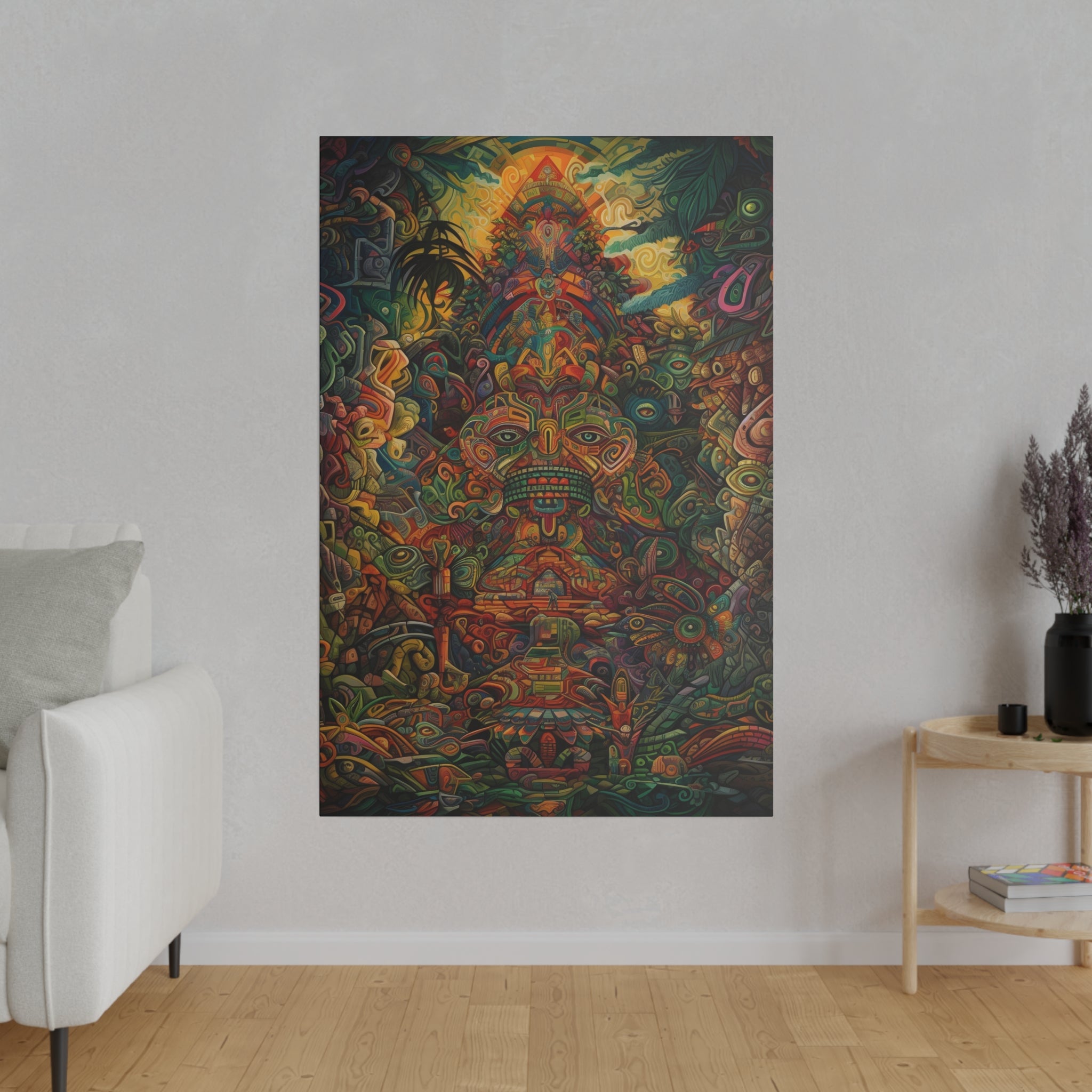 Ayahuasca Plant Medicine Peruvian Art Inspired Sacred Vision Canvas Print - Spiritual Wall Art .75" Canvas - FNKY ROOSTER DESIGNS