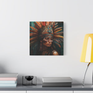 Aztec Warrior Princess Canvas Print - High - Quality 100% Cotton Wall Art - Indoor Home Decor - Artist - Grade Detailed Image - FNKY ROOSTER DESIGNS