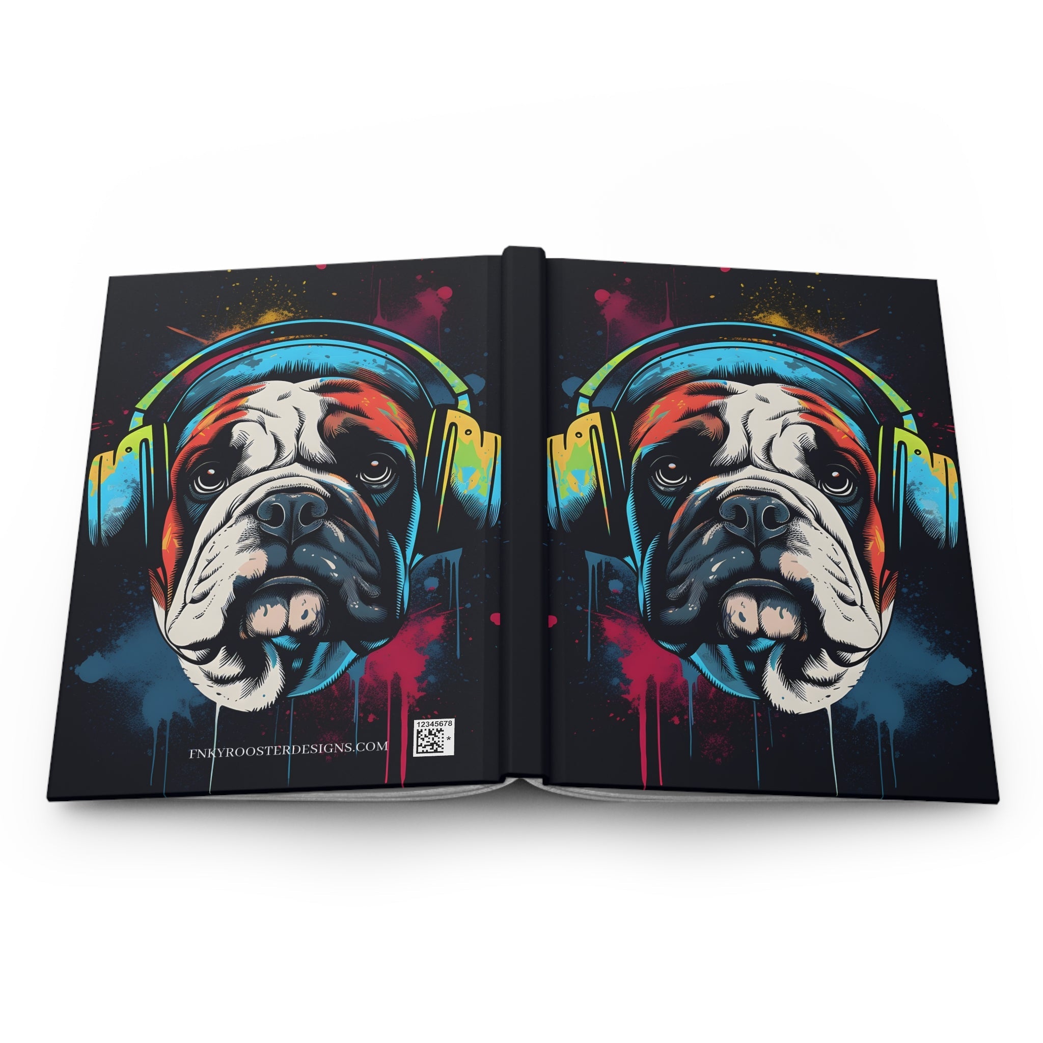 Bulldog Blitz Street Art Hardcover Journal (Back to School / Gratitude / Manifesting Journal) - FNKY ROOSTER DESIGNS