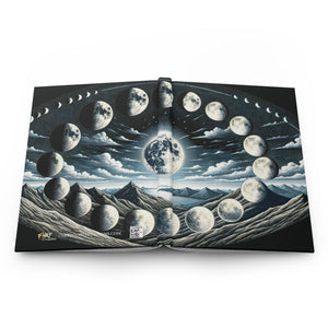Celestial Hardcover Matte Journal - Phases of the Moon Design - FNKY ROOSTER DESIGNS