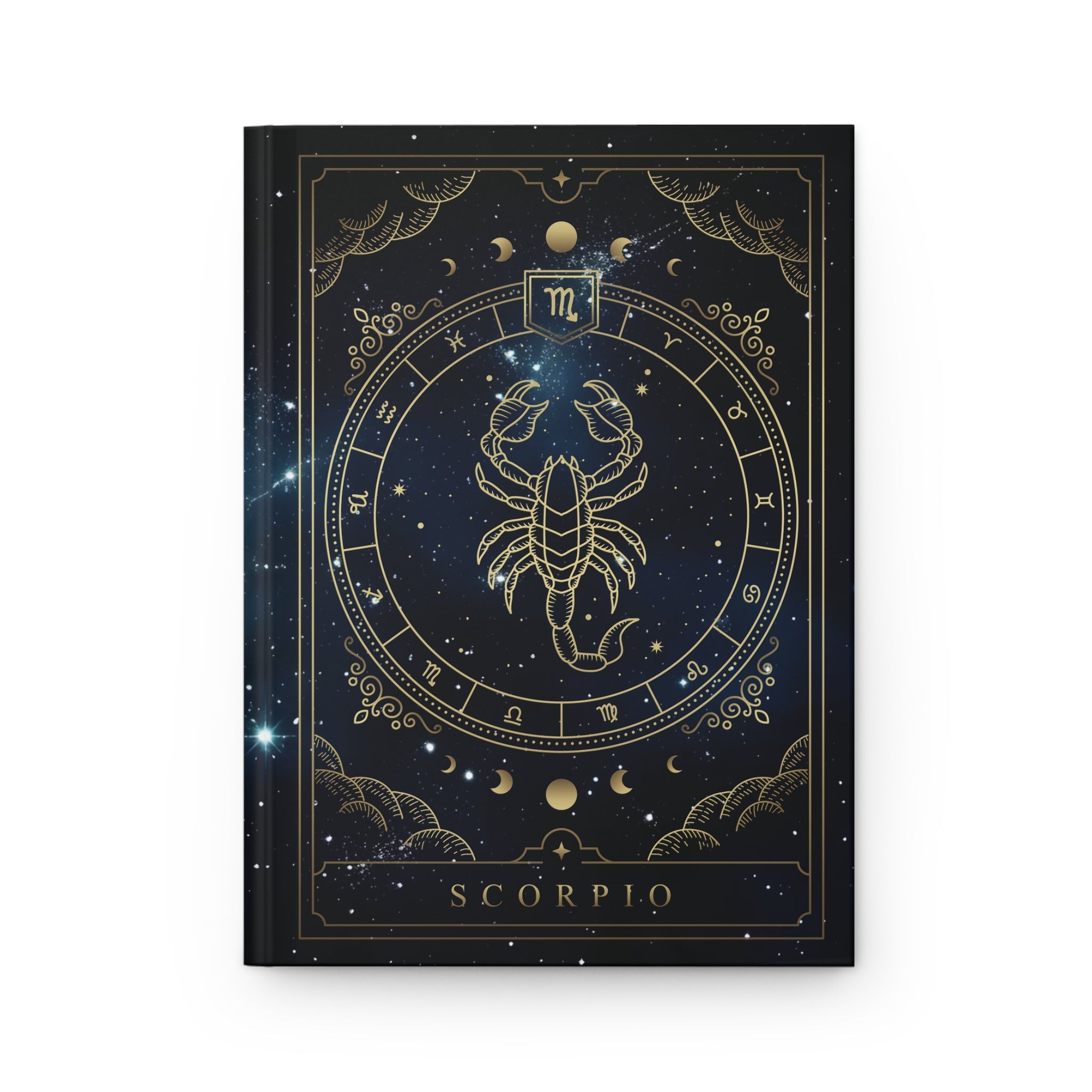 Celestial Scorpio Zodiac Matte Hardcover Journal Rule Lined Pages for the Enigmatic Scorpio - FNKY ROOSTER DESIGNS