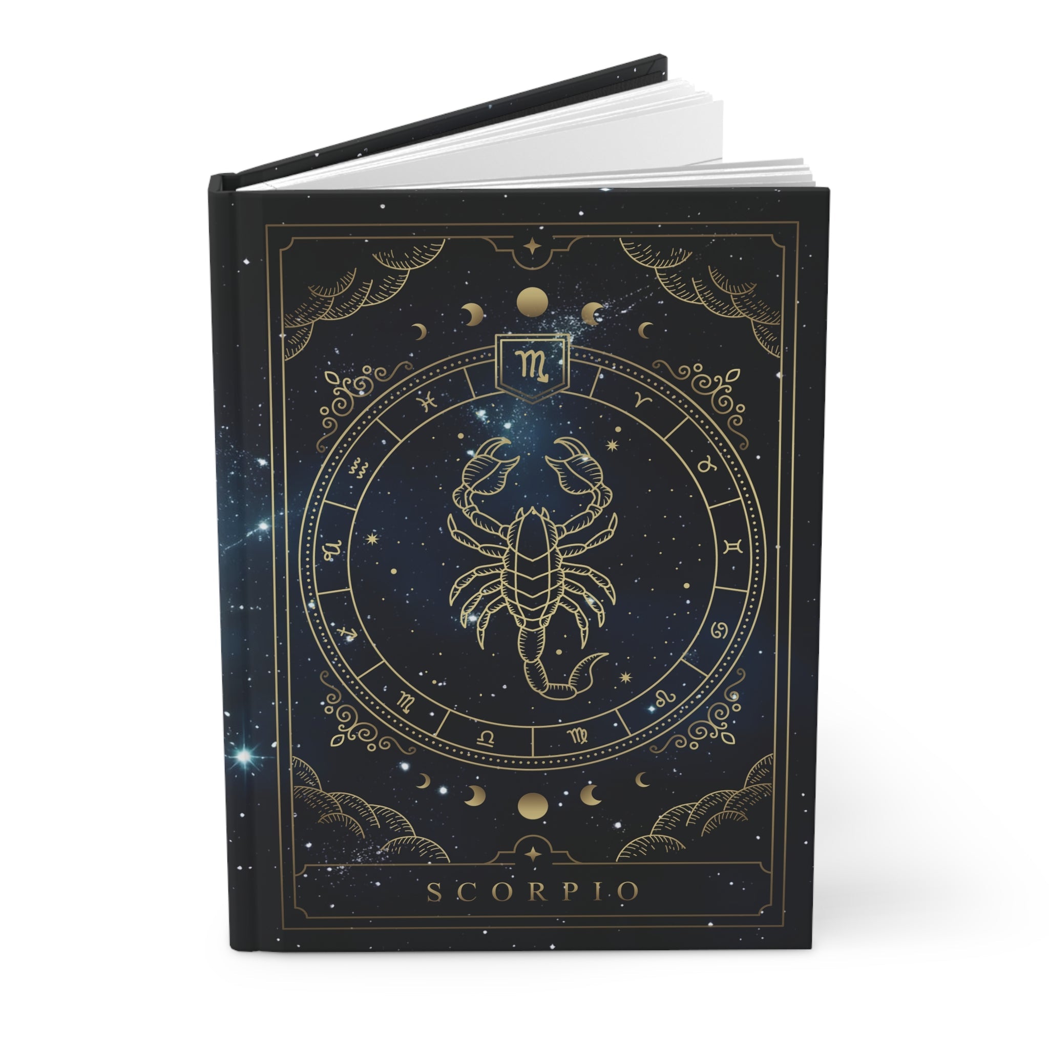 Celestial Scorpio Zodiac Matte Hardcover Journal Rule Lined Pages for the Enigmatic Scorpio - FNKY ROOSTER DESIGNS