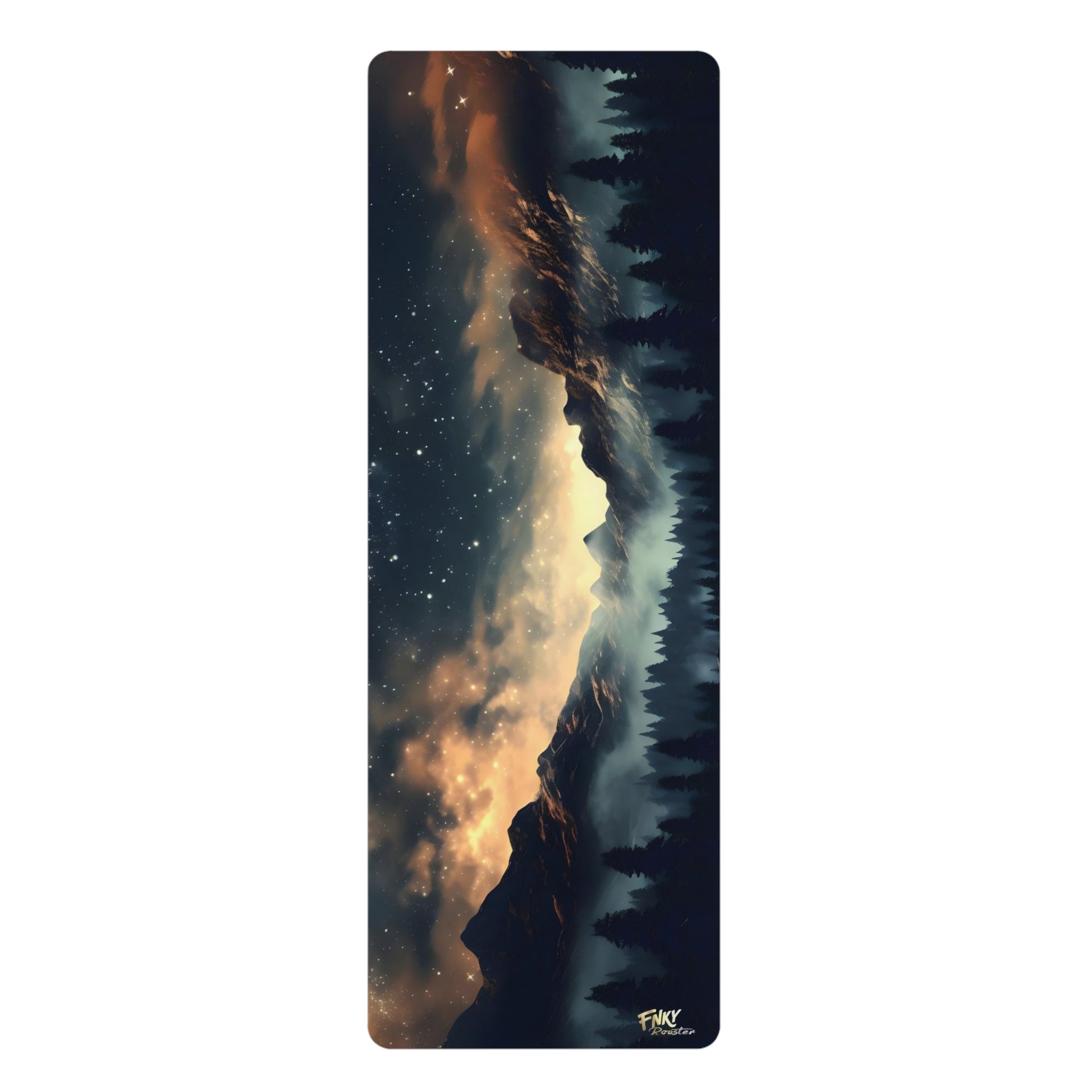 Celestial Serenity Mountain Yoga Mat - 3mm, Anti Slip, Astrological Art with Microfiber Suede Top - FNKY ROOSTER DESIGNS