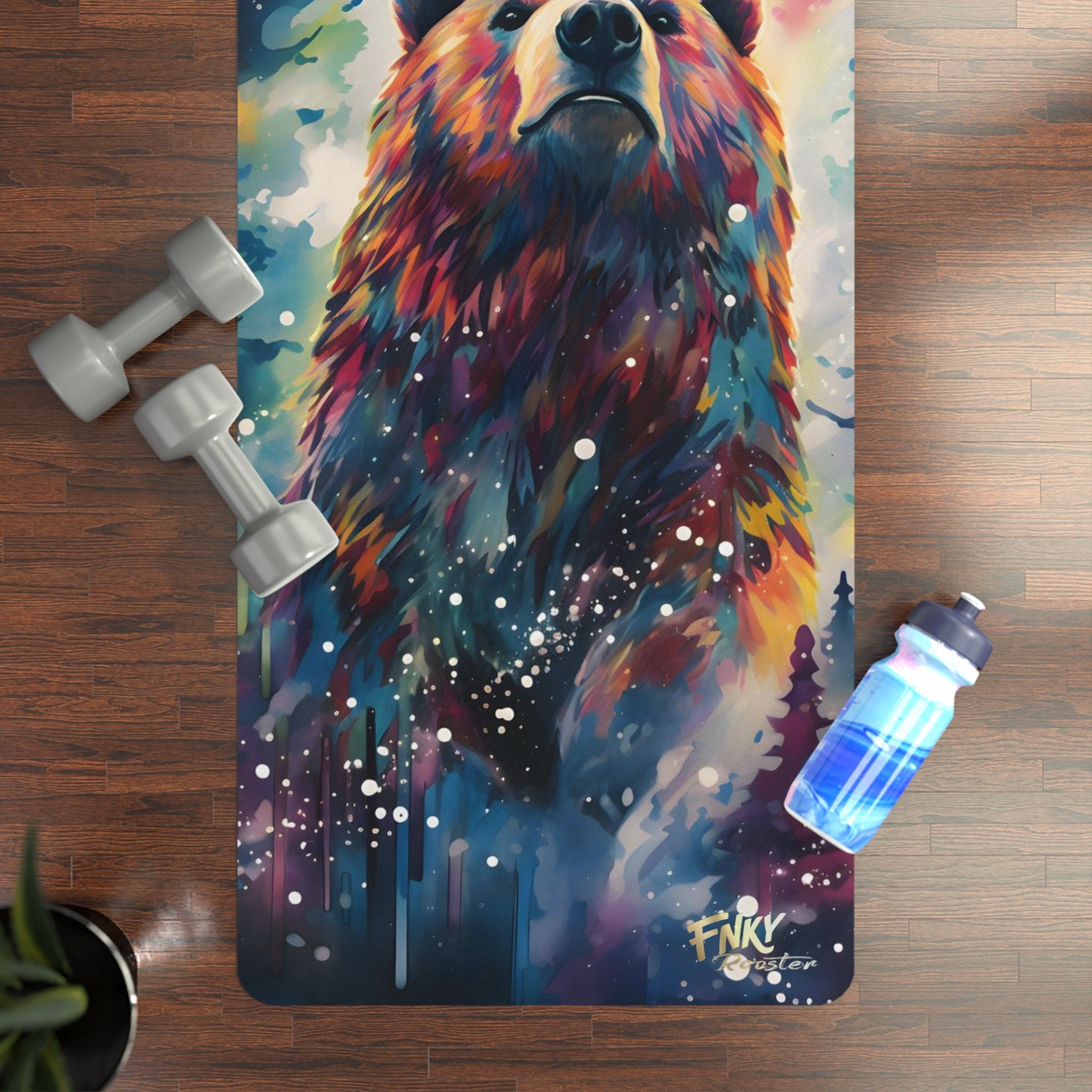Cosmic Bear Yoga Mat Perfect for Vinyasa, Ashtanga, Pilates & Home Workouts - FNKY ROOSTER DESIGNS