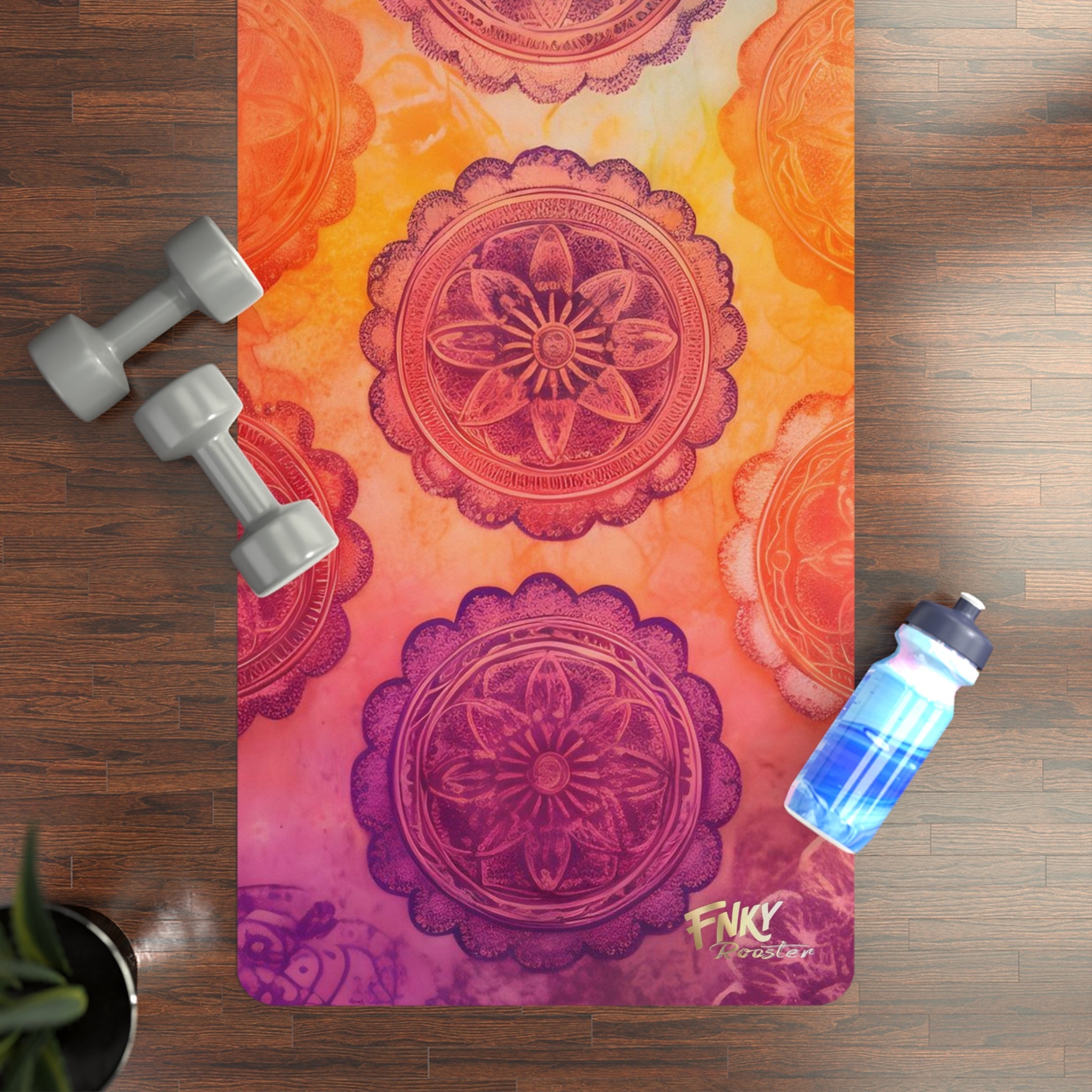 Cosmic Mandala Yoga Mat Perfect for Vinyasa, Ashtanga, Pilates & Home Workouts - FNKY ROOSTER DESIGNS