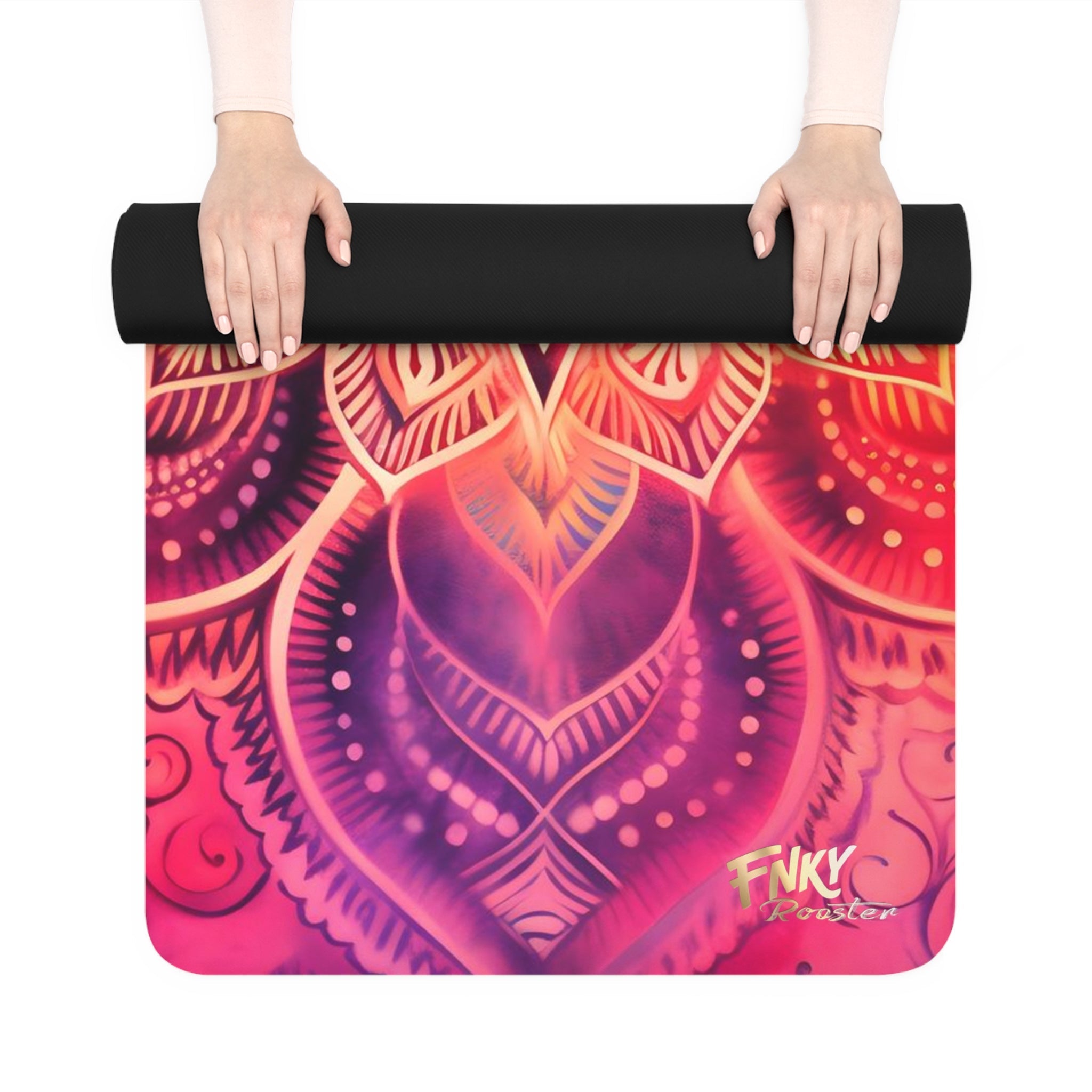 Cosmic Mandala Yoga Mat Perfect for Vinyasa, Ashtanga, Pilates & Home Workouts - FNKY ROOSTER DESIGNS