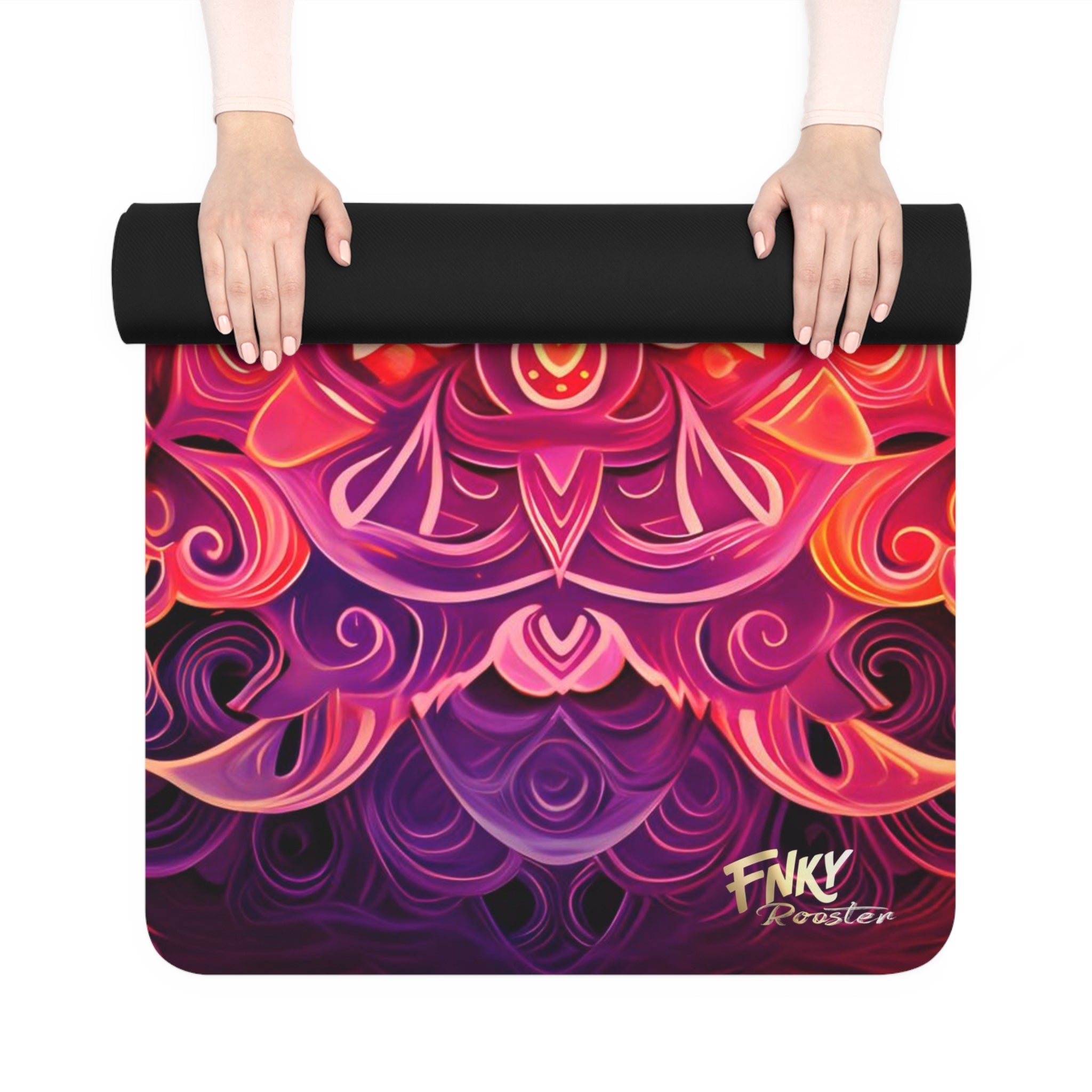 Cosmic Mandala Yoga Mat Perfect for Vinyasa, Ashtanga, Pilates & Home Workouts - FNKY ROOSTER DESIGNS