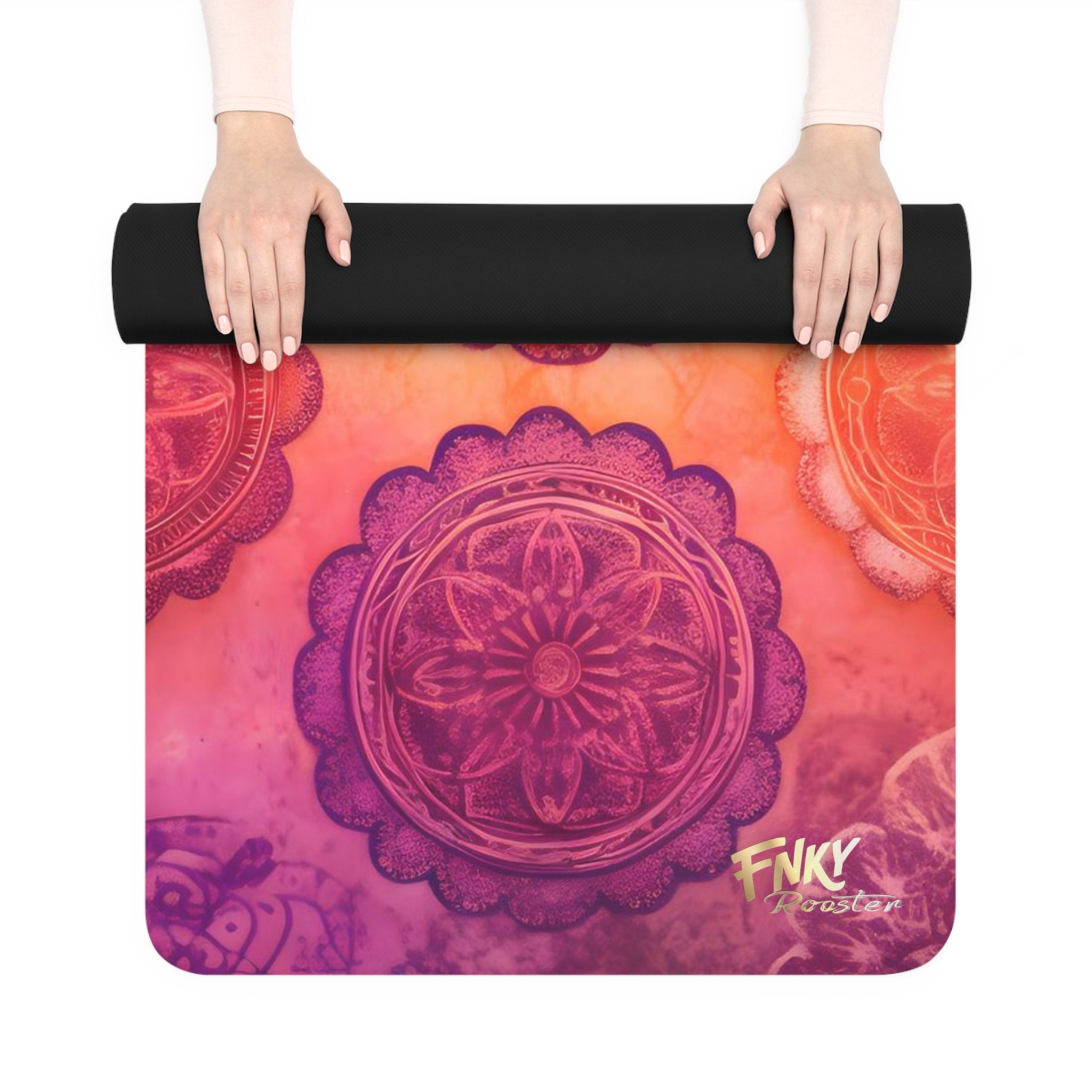 Cosmic Mandala Yoga Mat Perfect for Vinyasa, Ashtanga, Pilates & Home Workouts - FNKY ROOSTER DESIGNS