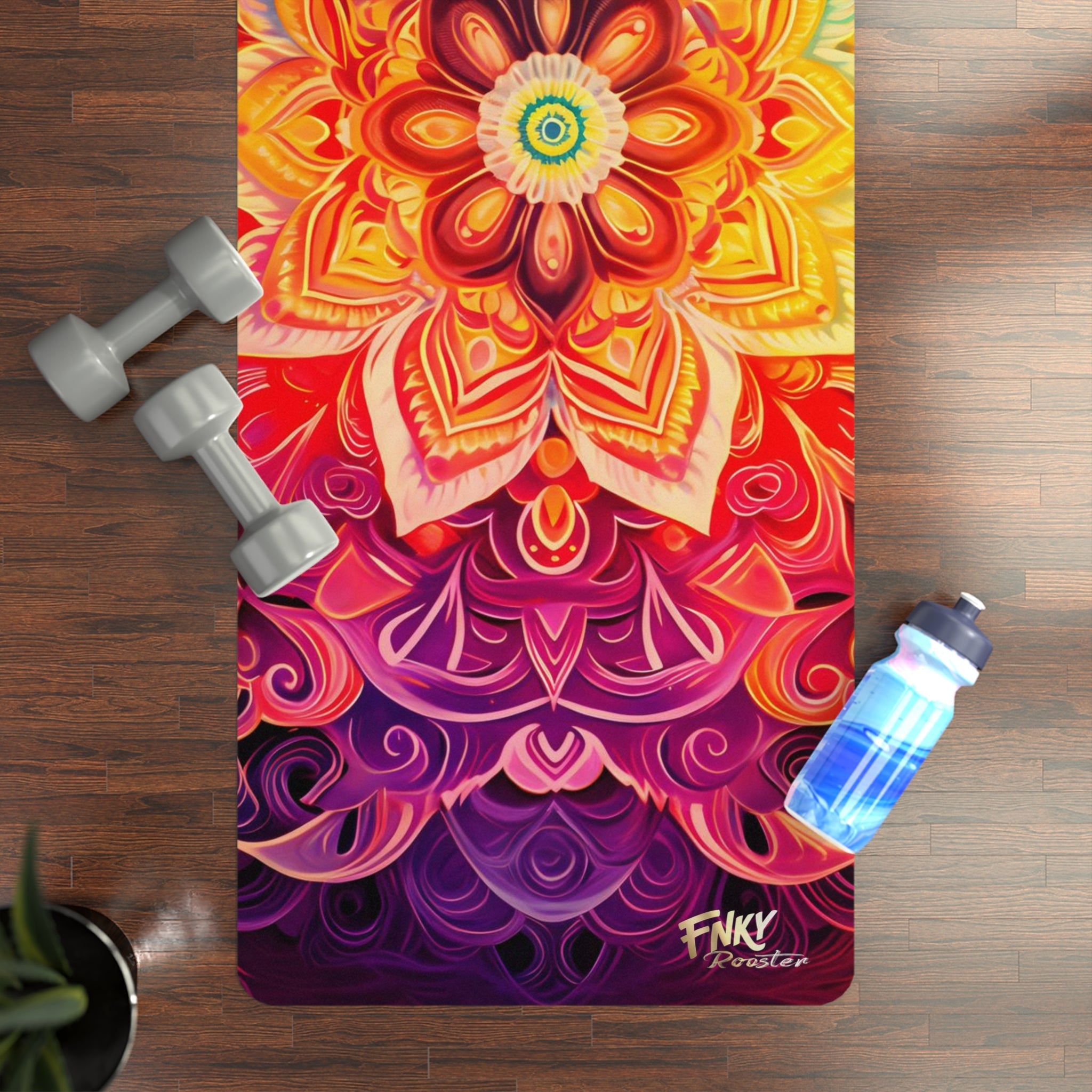 Cosmic Mandala Yoga Mat Perfect for Vinyasa, Ashtanga, Pilates & Home Workouts - FNKY ROOSTER DESIGNS