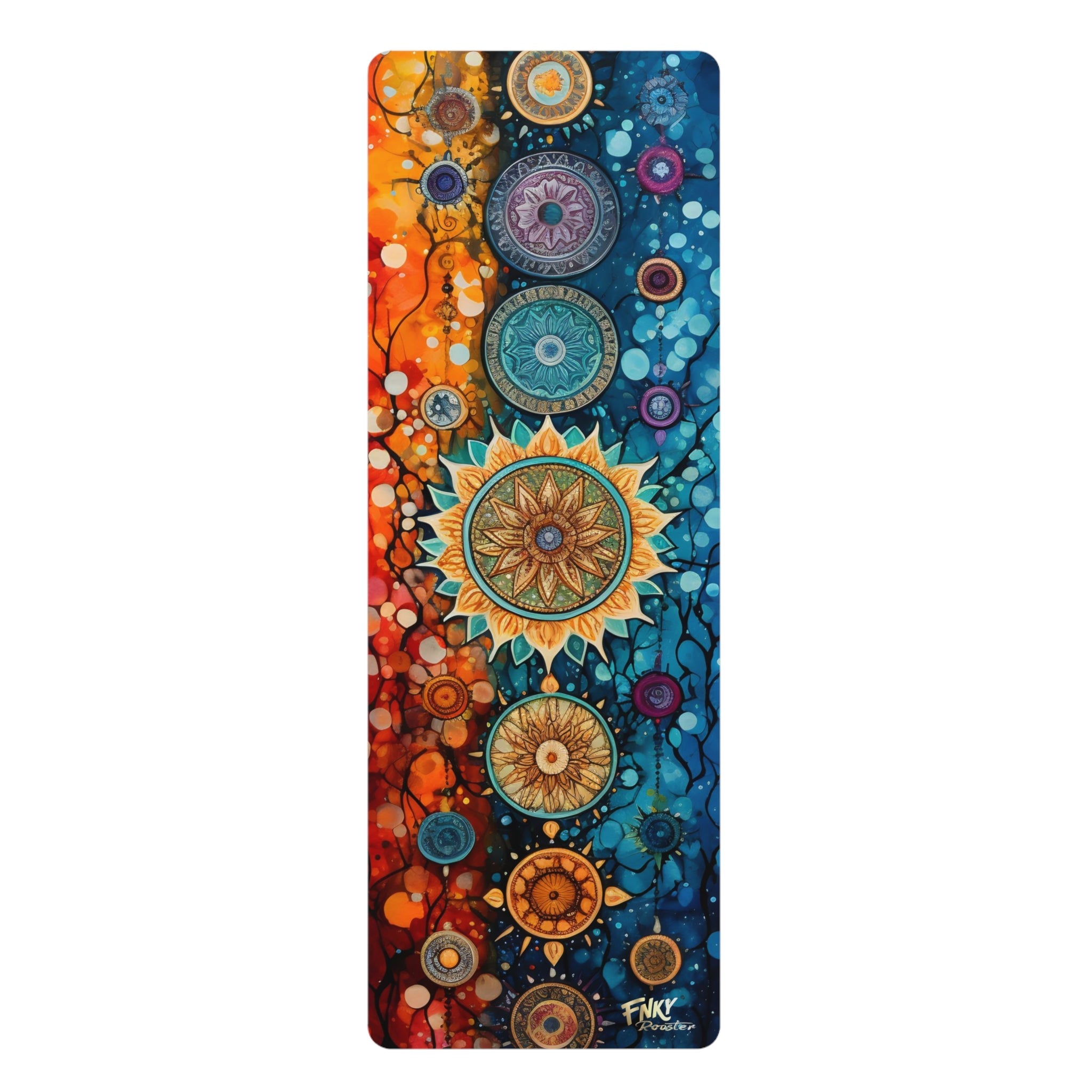 Cosmic Mandala Yoga Mat Perfect for Vinyasa, Ashtanga, Pilates & Home Workouts - FNKY ROOSTER DESIGNS