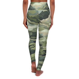 Desert Camo High Waisted Yoga Leggings - Great for yoga, Pilates, cycling, working out, active leisure wear - FNKY ROOSTER DESIGNS