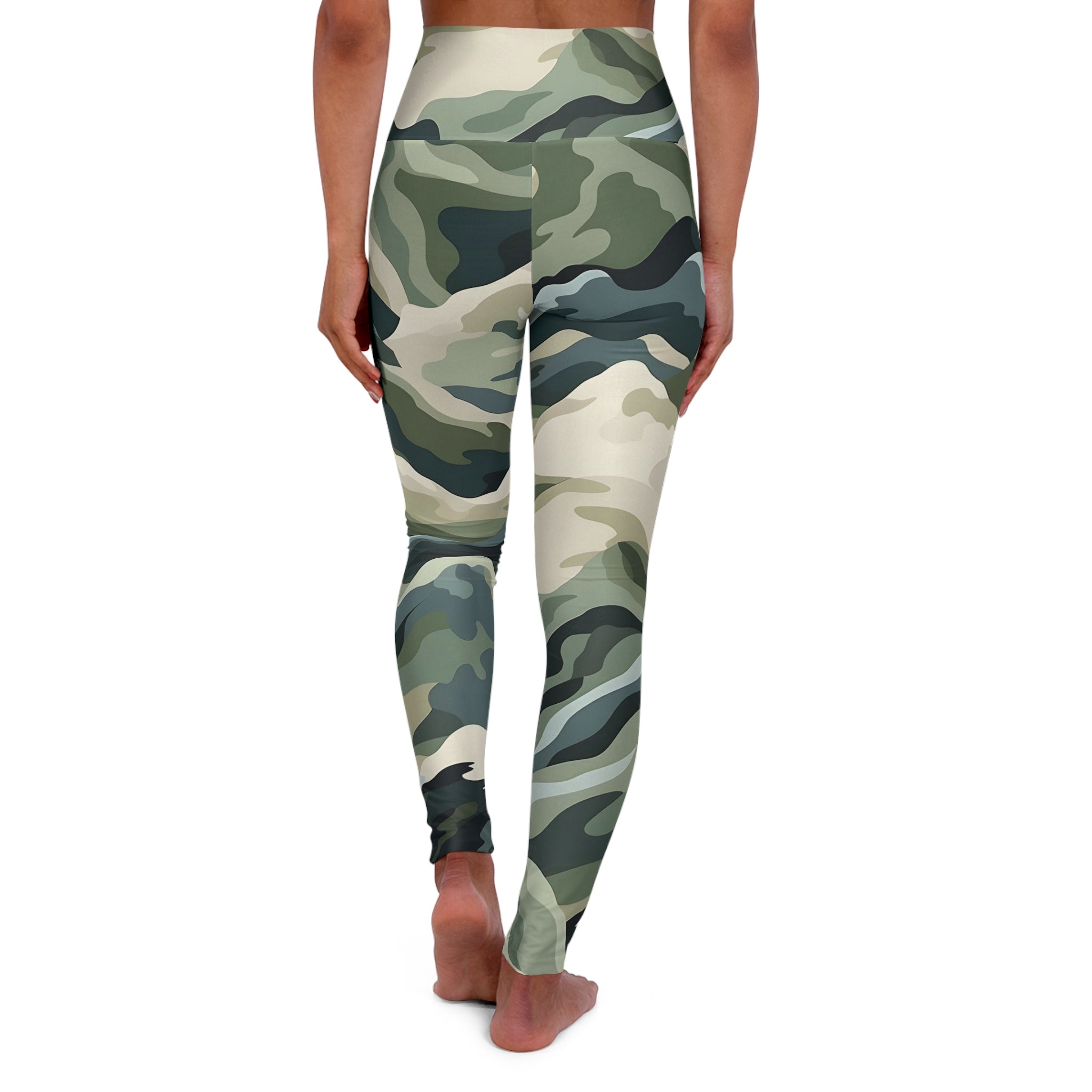 Desert Camo High Waisted Yoga Leggings - Great for yoga, Pilates, cycling, working out, active leisure wear - FNKY ROOSTER DESIGNS