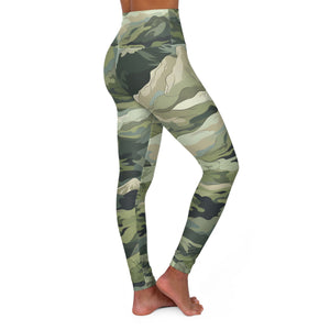 Desert Camo High Waisted Yoga Leggings - Great for yoga, Pilates, cycling, working out, active leisure wear - FNKY ROOSTER DESIGNS