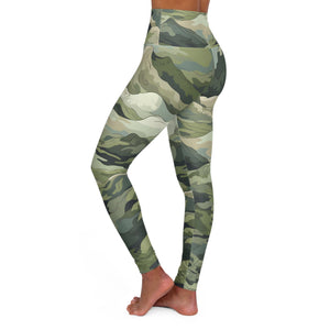 Desert Camo High Waisted Yoga Leggings - Great for yoga, Pilates, cycling, working out, active leisure wear - FNKY ROOSTER DESIGNS