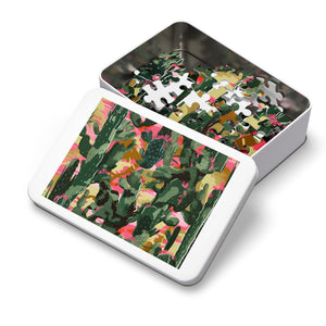 Desert Camouflage Jigsaw Puzzle: Choose Your Challenge with 30 to 1000 Pieces - Ships in Gift - Ready Metal Tin - FNKY ROOSTER DESIGNS