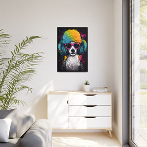 DJ Poodle Canvas Print - Eco - Friendly Wall Art in Sleek Black Frame - Multiple Sizes Available - Perfect for Music & Dog Lovers - FNKY ROOSTER DESIGNS