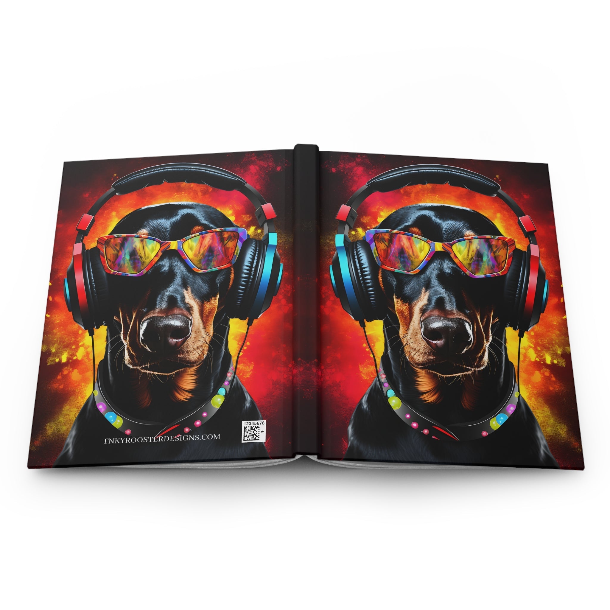 Doberman Alley Edge Hardcover Journal Great gift for Dog Lovers (Back to School / Gratitude / Manifesting Journal) - FNKY ROOSTER DESIGNS