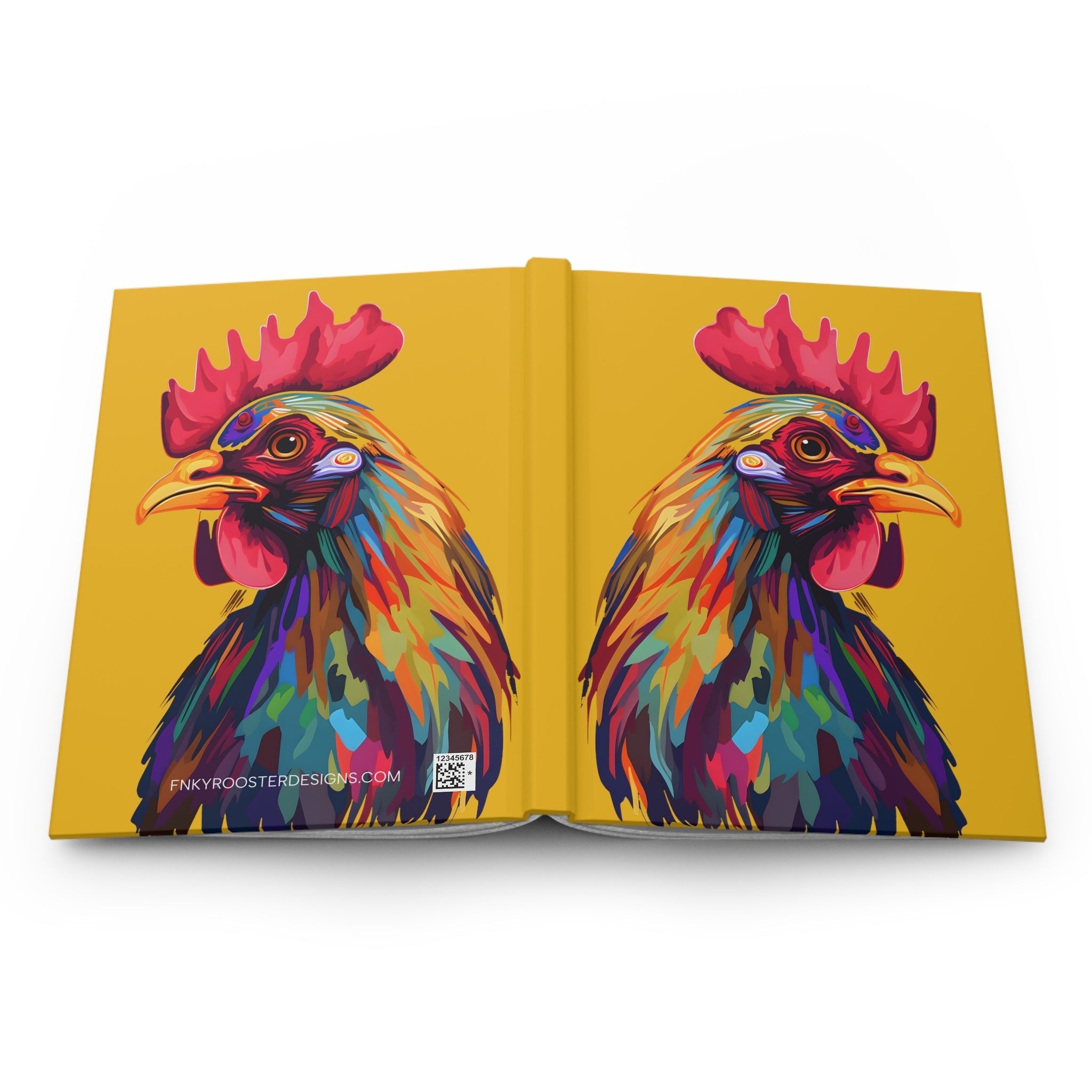 FNKY Rooster Yellow Hard Cover Journal (Back to School / Gratitude / Manifesting Journal) - FNKY ROOSTER DESIGNS