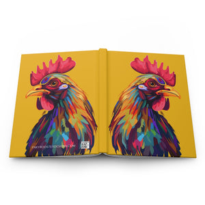 FNKY Rooster Yellow Hard Cover Journal (Back to School / Gratitude / Manifesting Journal) - FNKY ROOSTER DESIGNS