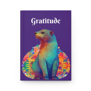 Grateful Otter Purple Hardcover Journal (Back to School / Gratitude / Manifesting Journal) - FNKY ROOSTER DESIGNS