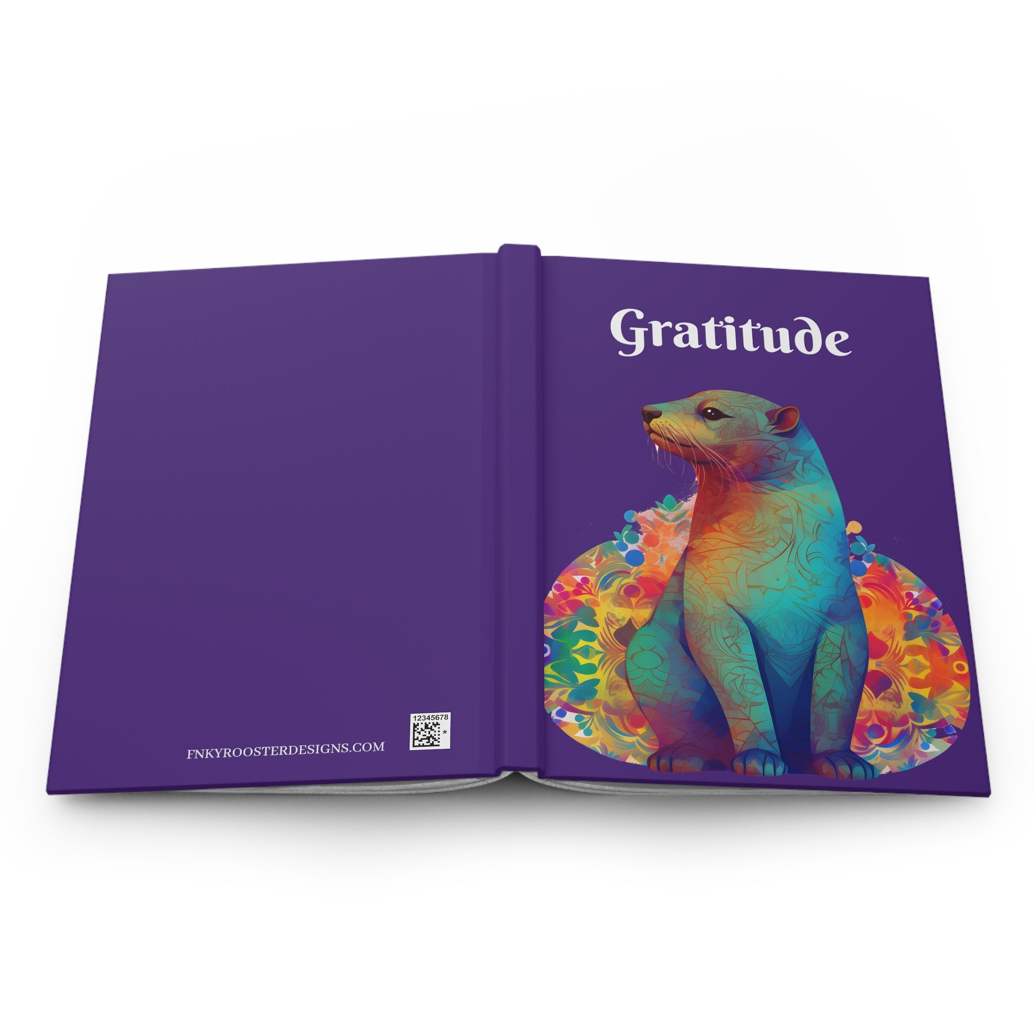 Grateful Otter Purple Hardcover Journal (Back to School / Gratitude / Manifesting Journal) - FNKY ROOSTER DESIGNS