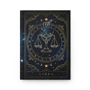 Libra Horoscope Zodiac Matte Hardcover Journal Rule Lined Pages for the Balanced Libra - FNKY ROOSTER DESIGNS