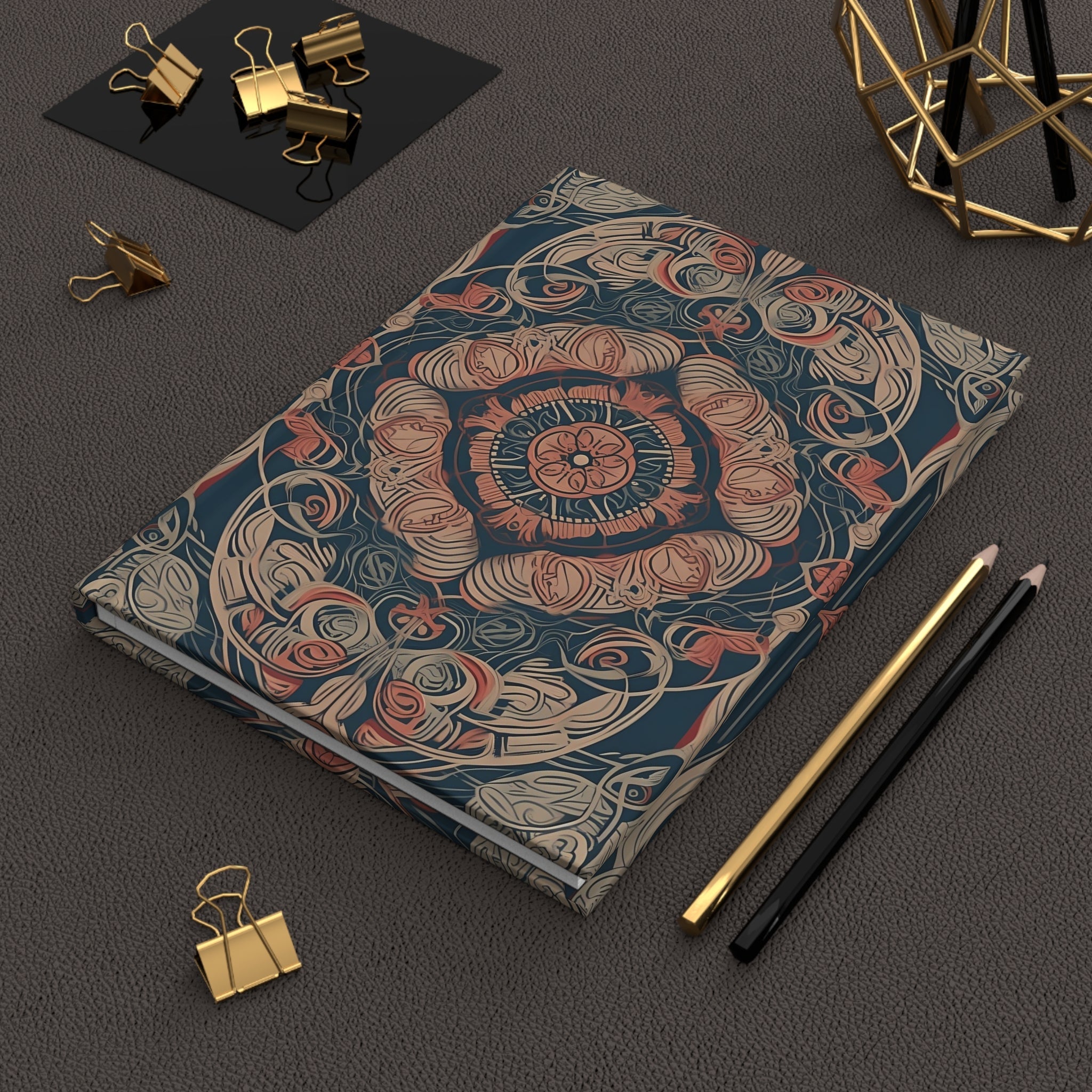 Midnight Camp Chronicles: Ornamental Echoes Hard Cover Notebook or Journal (Back to School / Gratitude / Manifesting Journal) - FNKY ROOSTER DESIGNS