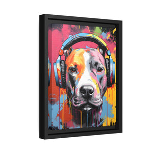 Modern Pitbull with Headphones street art Wall Decor | Home Accent | Indoor Artwork | High - Quality Print | Multiple Sizes - FNKY ROOSTER DESIGNS
