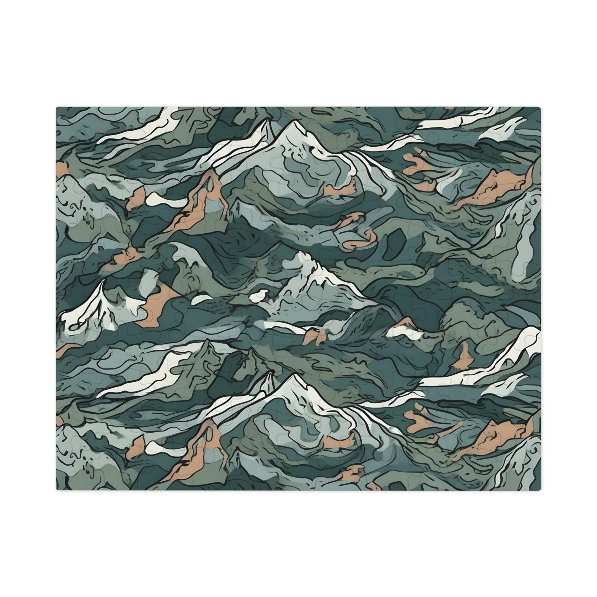 Mountain Camo Jigsaw Puzzle: Choose Your Challenge with 30 to 1000 Pieces - Ships in Gift - Ready Metal Tin - FNKY ROOSTER DESIGNS
