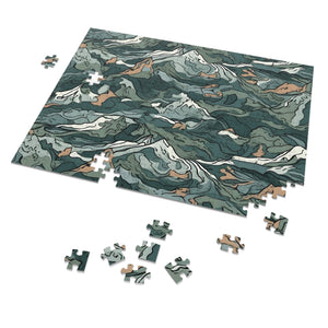 Mountain Camo Jigsaw Puzzle: Choose Your Challenge with 30 to 1000 Pieces - Ships in Gift - Ready Metal Tin - FNKY ROOSTER DESIGNS