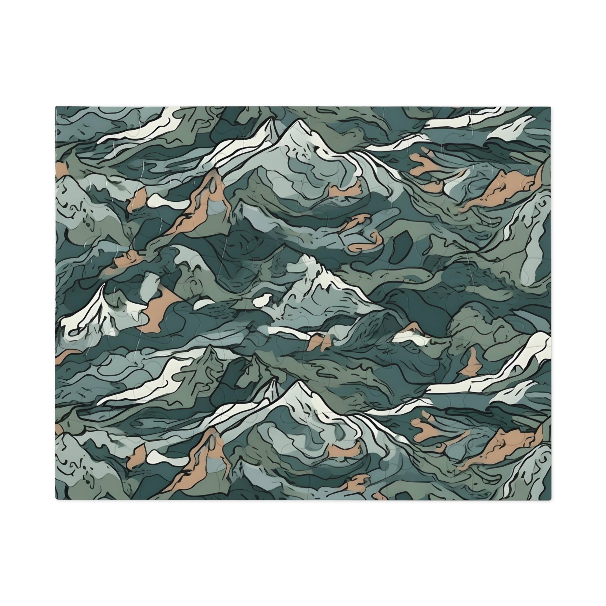 Mountain Camo Jigsaw Puzzle: Choose Your Challenge with 30 to 1000 Pieces - Ships in Gift - Ready Metal Tin - FNKY ROOSTER DESIGNS