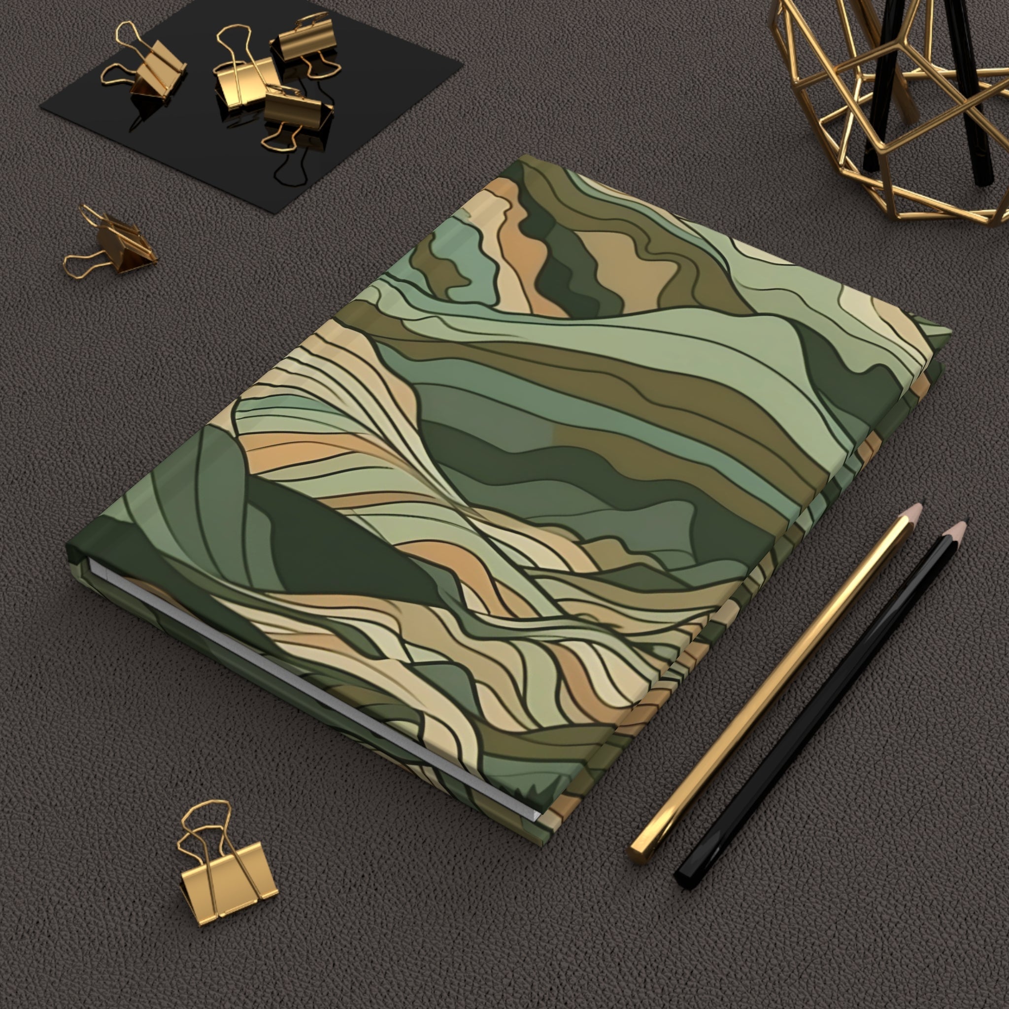 Mountain Camouflage Hardcover Journal - Ruled Pages - Outdoor Adventure Notebook - Hiking, Camping, Hunting Journal - Gift for Nature Lovers - FNKY ROOSTER DESIGNS