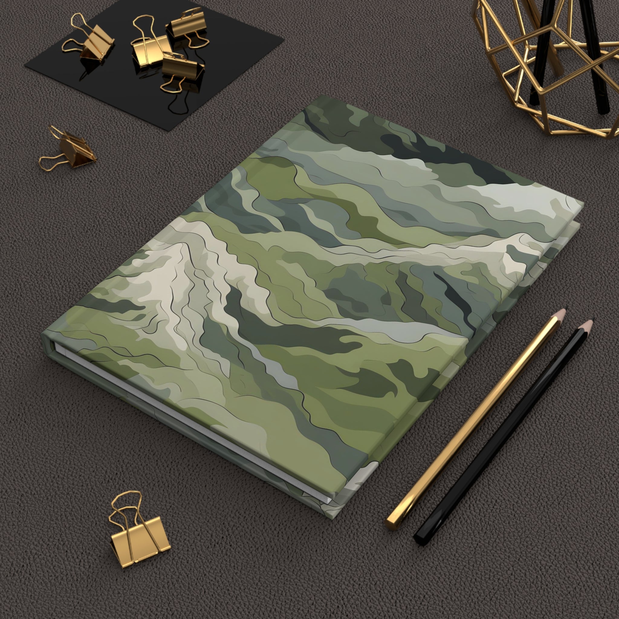 Mountain Camouflage Hardcover Journal - Ruled Pages - Outdoor Adventure Notebook - Hiking, Camping, Hunting Journal - Gift for Nature Lovers - FNKY ROOSTER DESIGNS