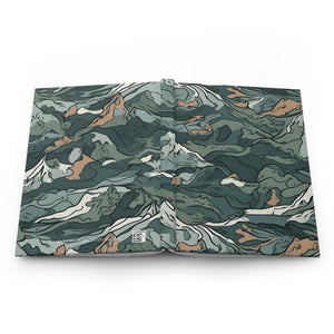 Mountain Camouflage Hardcover Journal - Ruled Pages - Outdoor Adventure Notebook - Hiking, Camping, Hunting Journal - Gift for Nature Lovers - FNKY ROOSTER DESIGNS