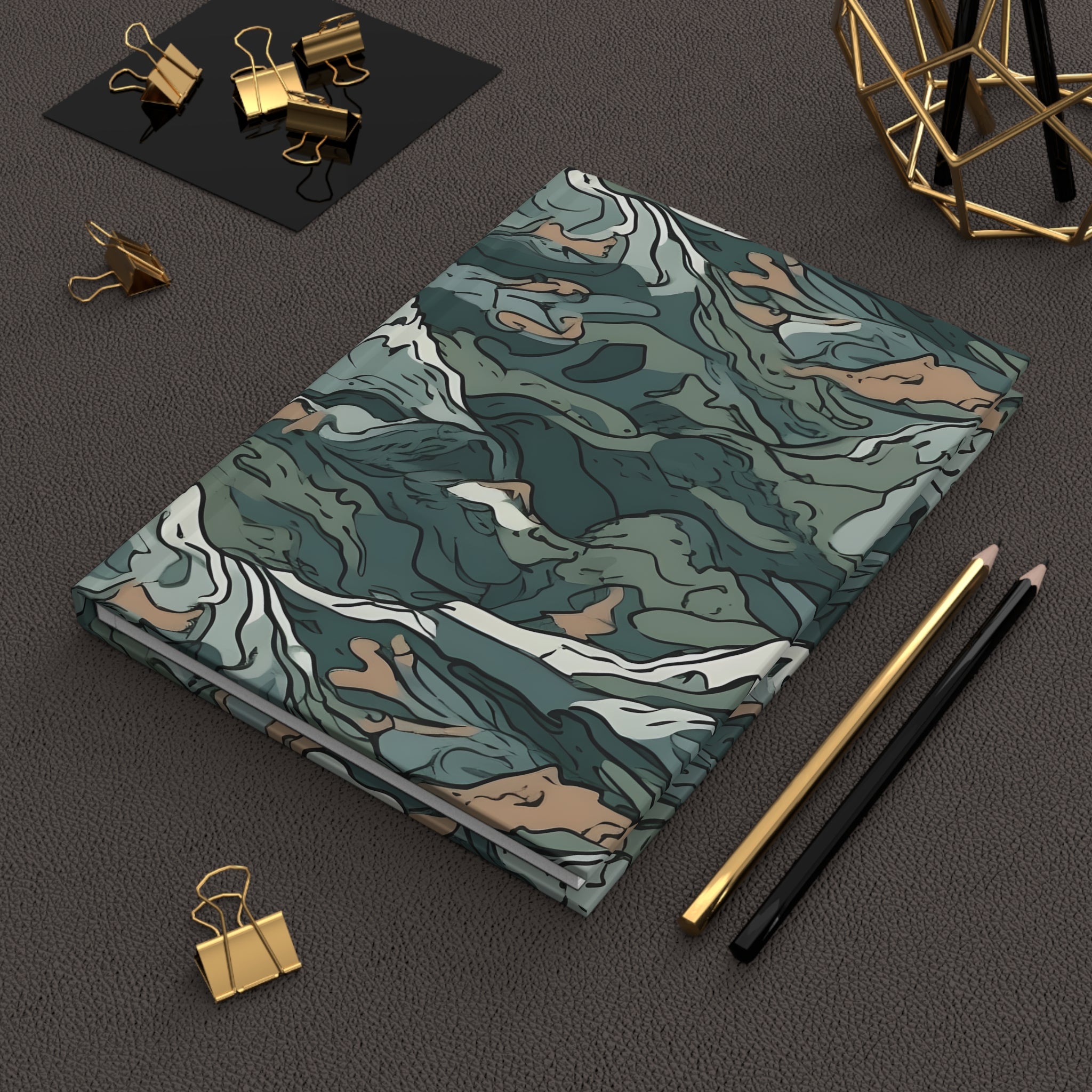 Mountain Camouflage Hardcover Journal - Ruled Pages - Outdoor Adventure Notebook - Hiking, Camping, Hunting Journal - Gift for Nature Lovers - FNKY ROOSTER DESIGNS