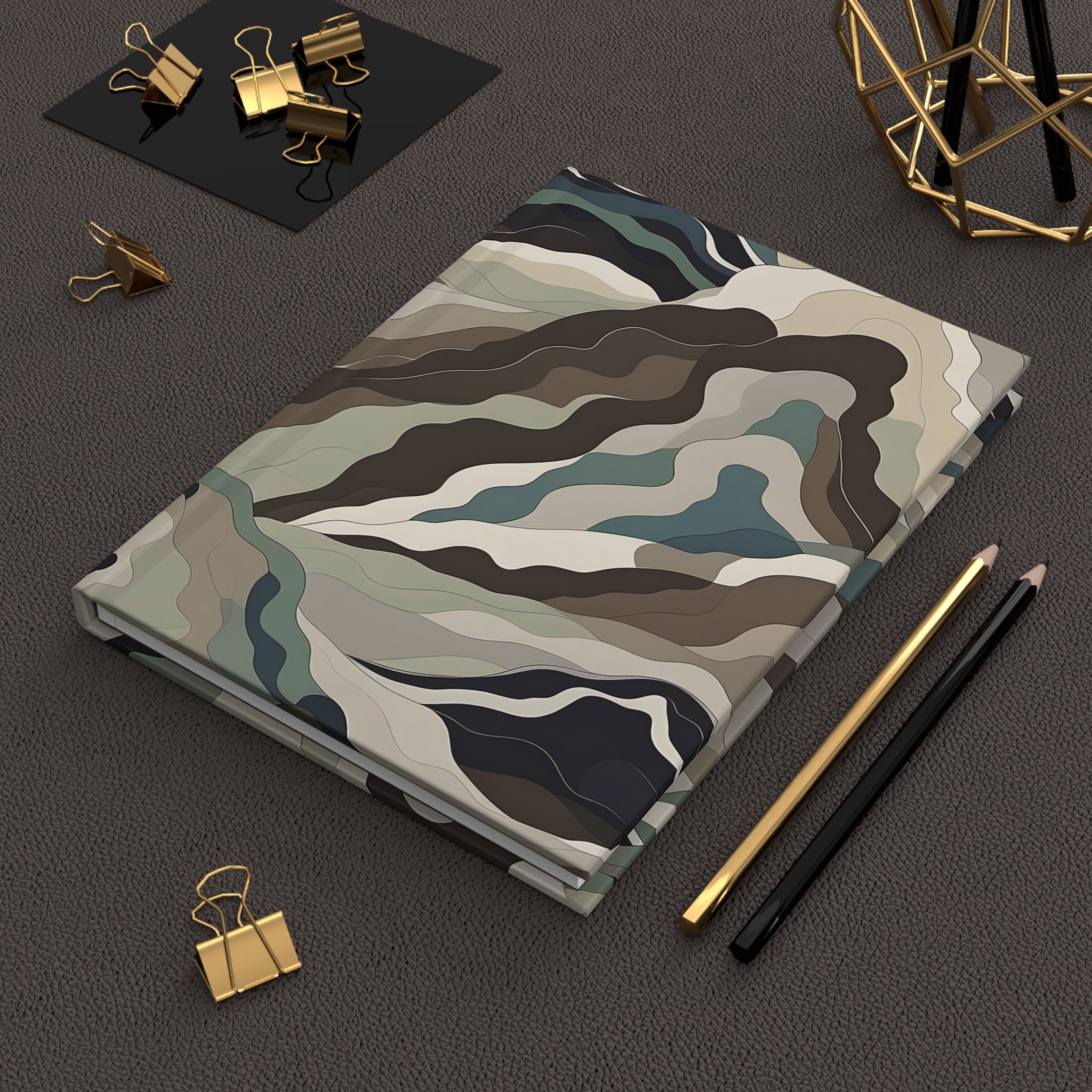 Mountain Camouflage Hardcover Journal - Ruled Pages - Outdoor Adventure Notebook - Hiking, Camping, Hunting Journal - Gift for Nature Lovers - FNKY ROOSTER DESIGNS