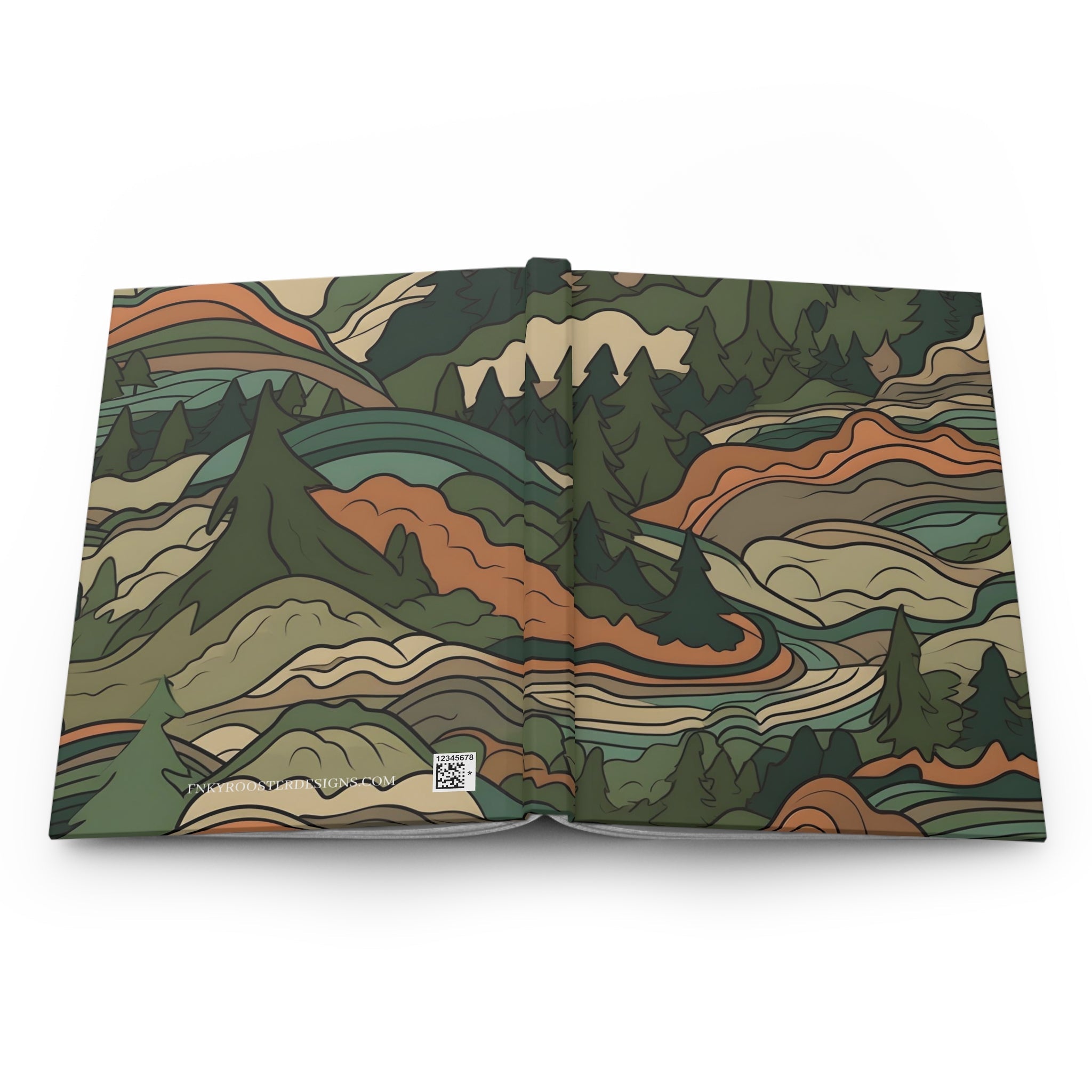 Mountain Camouflage Hardcover Journal - Ruled Pages - Outdoor Adventure Notebook - Hiking, Camping, Hunting Journal - Gift for Nature Lovers - FNKY ROOSTER DESIGNS