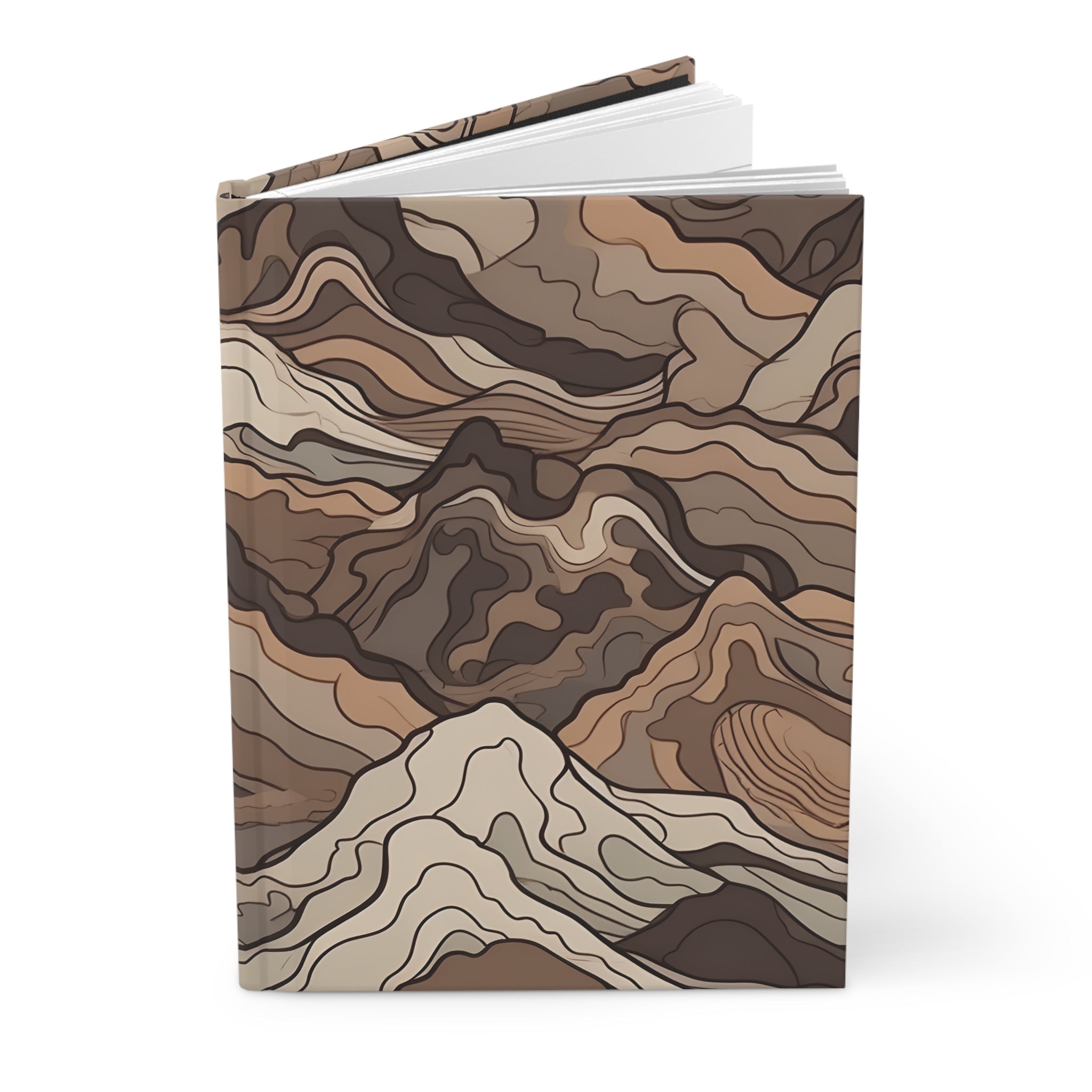 Mountain Camouflage Hardcover Journal - Ruled Pages - Outdoor Adventure Notebook - Hiking, Camping, Hunting Journal - Gift for Nature Lovers - FNKY ROOSTER DESIGNS