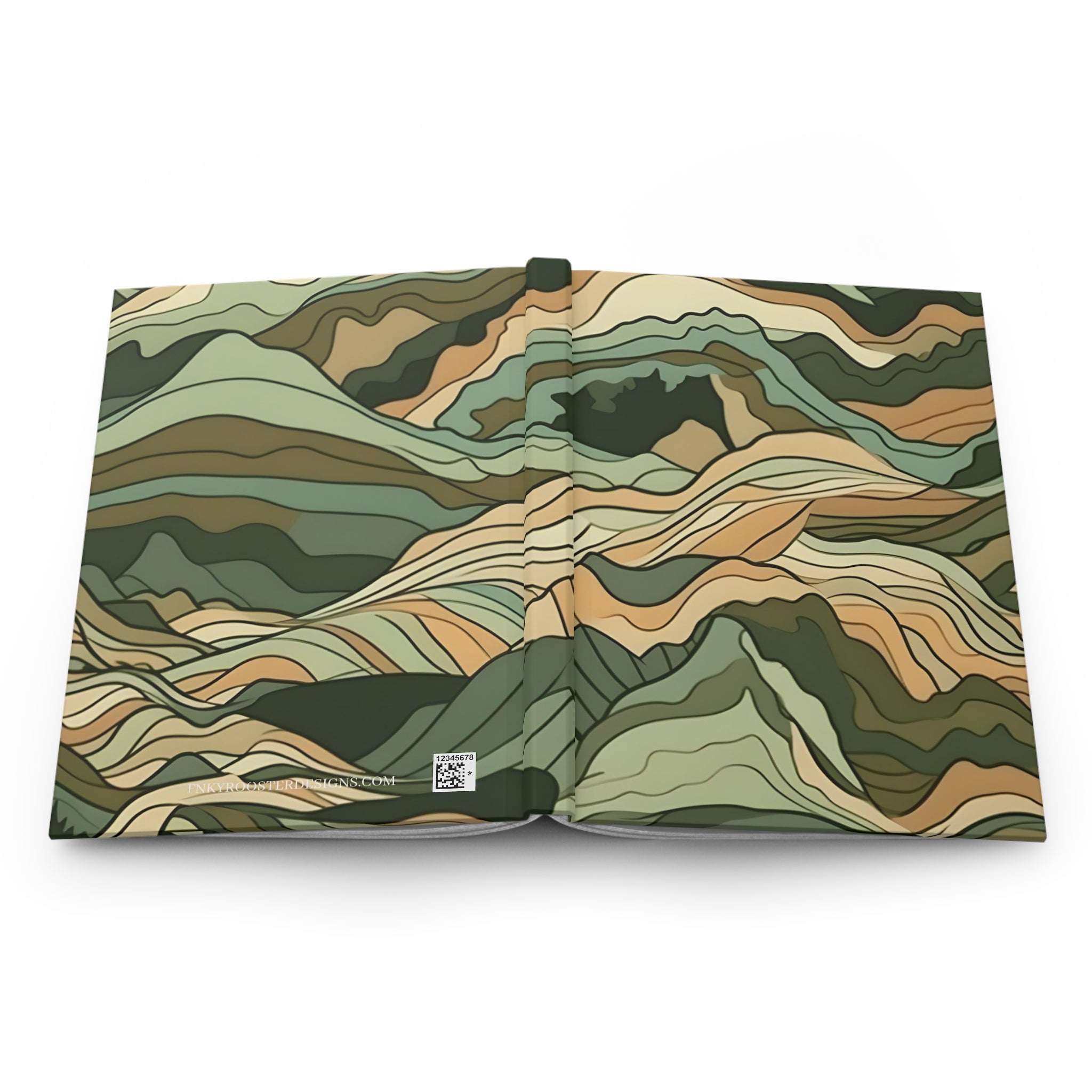 Mountain Camouflage Hardcover Journal - Ruled Pages - Outdoor Adventure Notebook - Hiking, Camping, Hunting Journal - Gift for Nature Lovers - FNKY ROOSTER DESIGNS