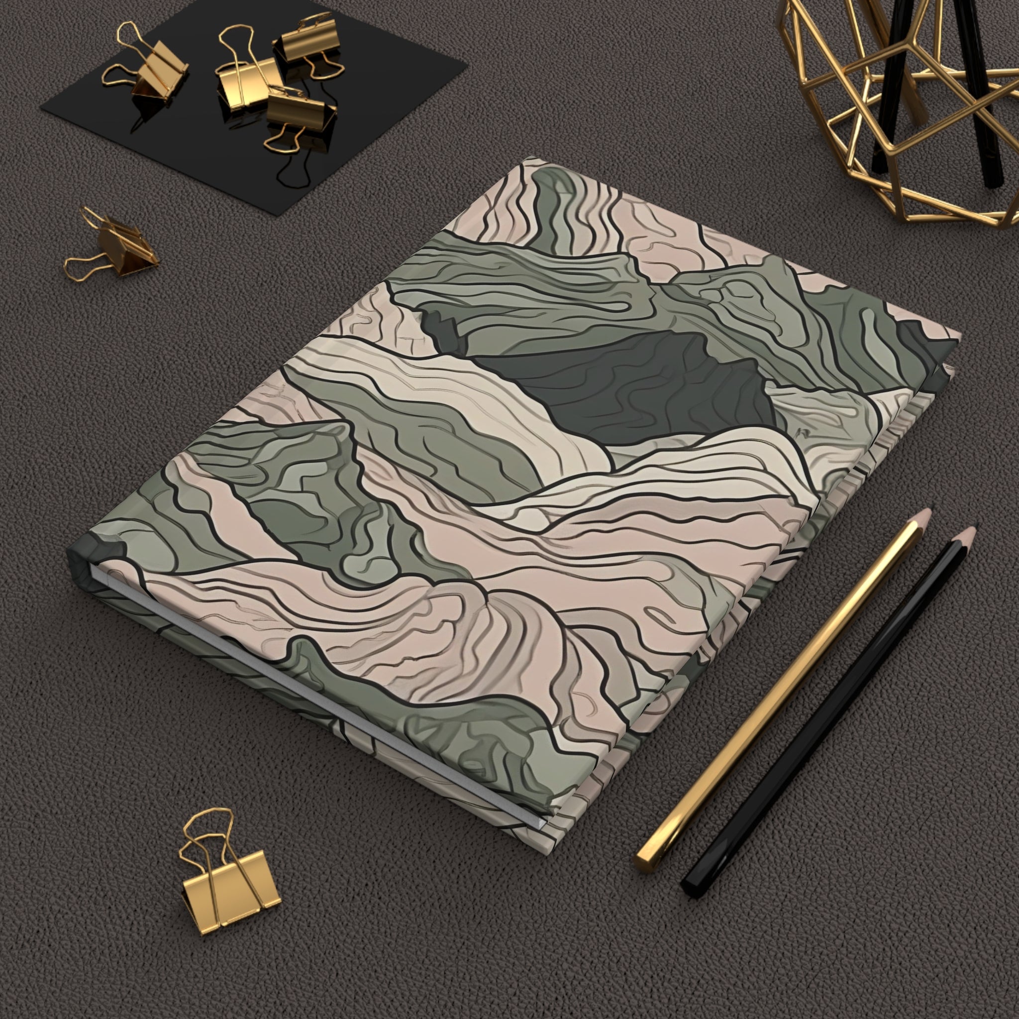 Mountain Camouflage Hardcover Journal - Ruled Pages - Outdoor Adventure Notebook - Hiking, Camping, Hunting Journal - Gift for Nature Lovers - FNKY ROOSTER DESIGNS