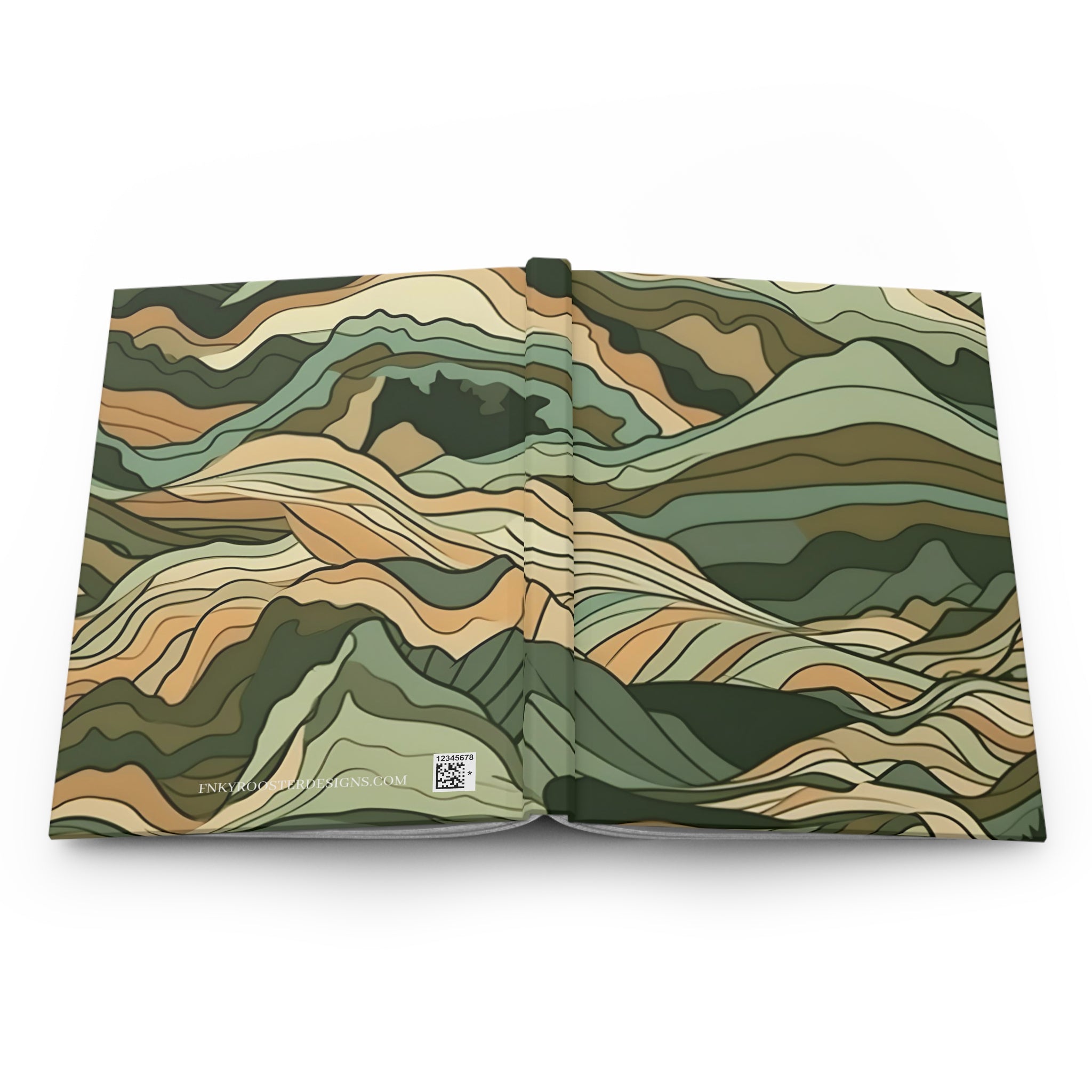 Mountain Camouflage Hardcover Journal - Ruled Pages - Outdoor Adventure Notebook - Hiking, Camping, Hunting Journal - Gift for Nature Lovers - FNKY ROOSTER DESIGNS