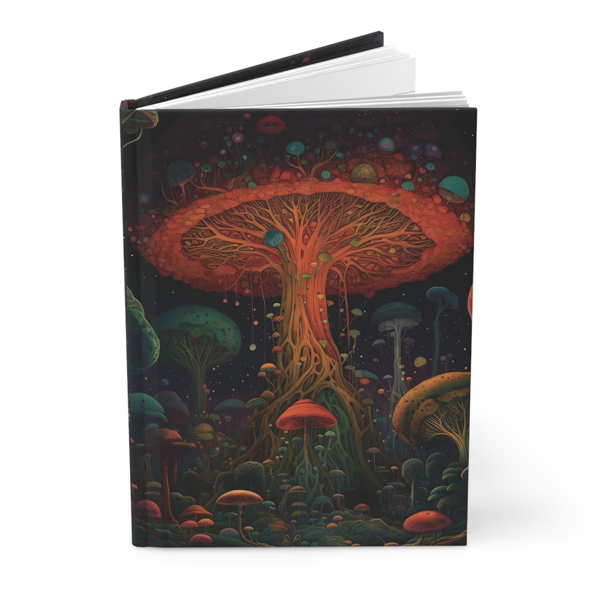 Mystical Mushroom Hardcover Matte Journal Gratitude Dream Manifesting Journal - FNKY ROOSTER DESIGNS