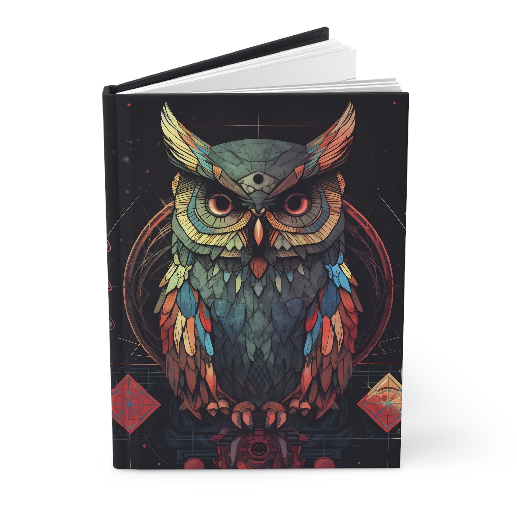 OWL Hardcover Journal Sacred Geometric (Back to School / Gratitude / Manifesting Journal) - FNKY ROOSTER DESIGNS