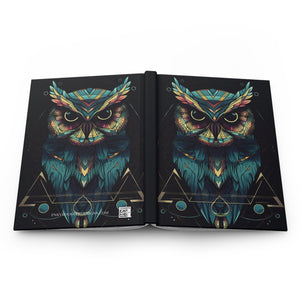 OWL Hardcover Journal Sacred Geometric (Back to School / Gratitude / Manifesting Journal) - FNKY ROOSTER DESIGNS
